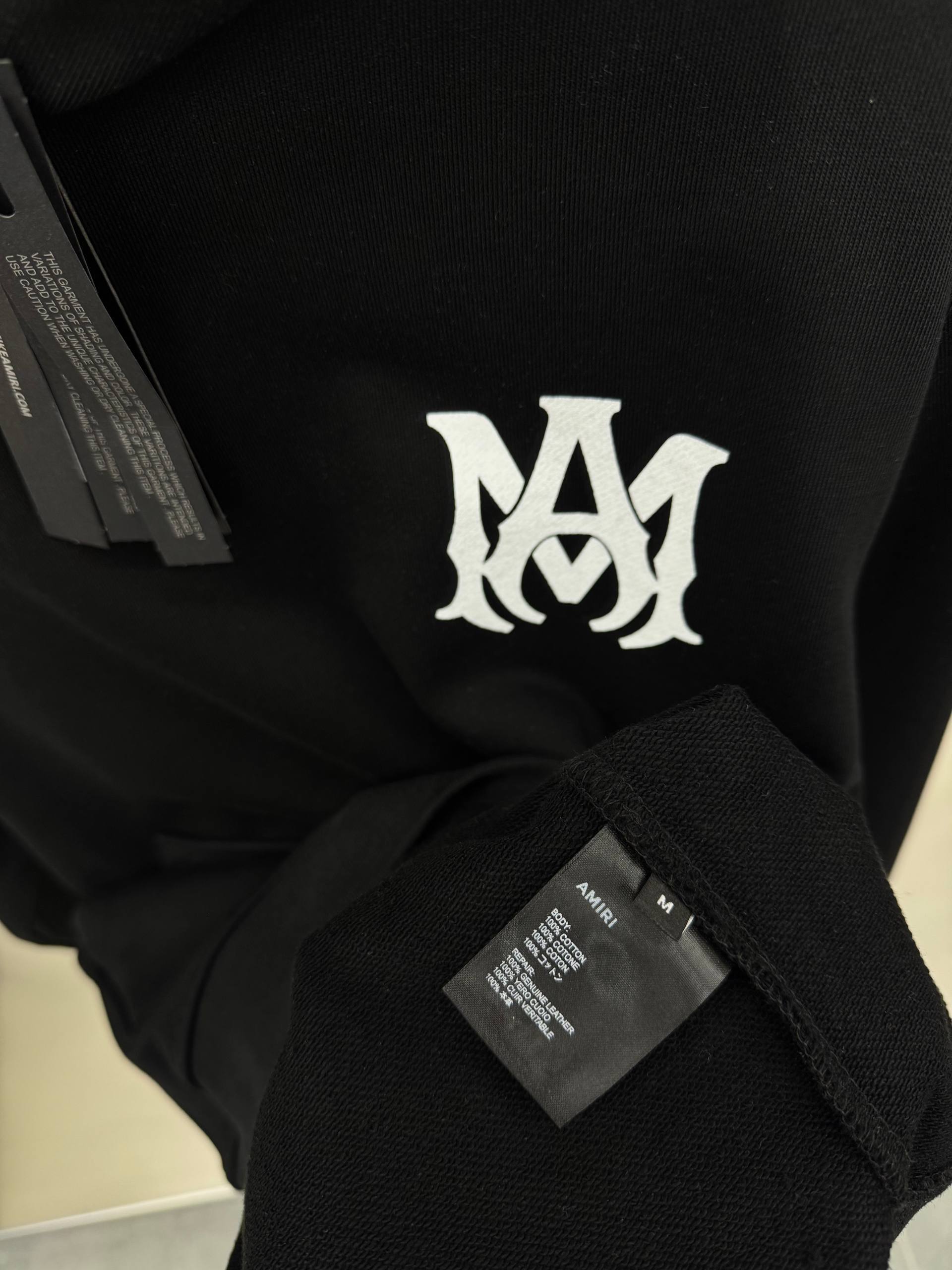 Amiri M.A. Logo Embroidered Black Hoodie