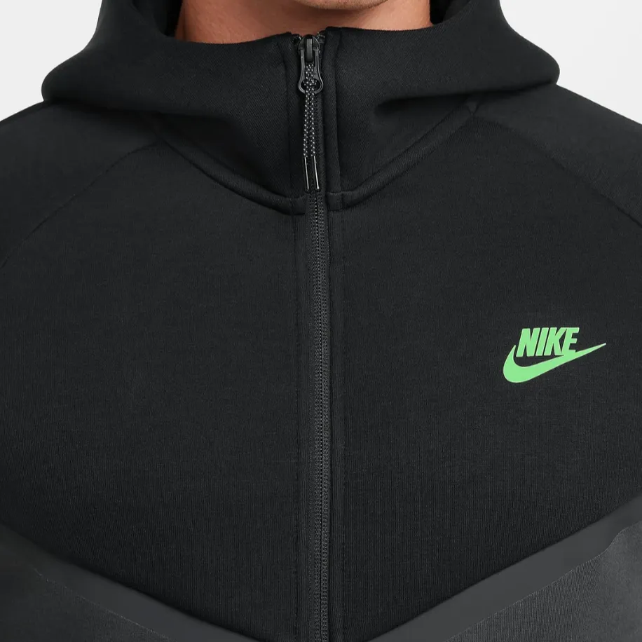 NIKE Tech Fleece 2025 Black Green Hoddie
