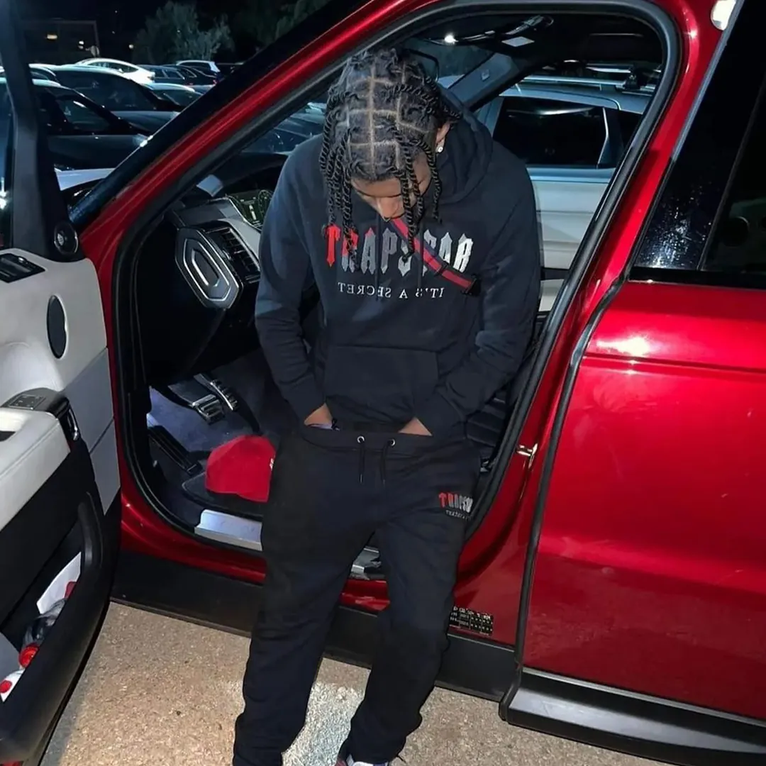 Trapstar Chenille Tracksuit Black Red
