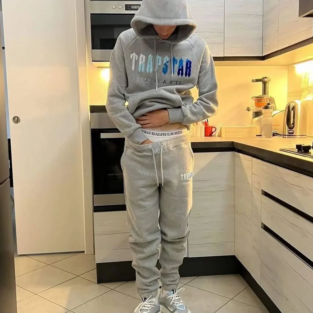 Trapstar Chenille Tracksuit Grey Blue 