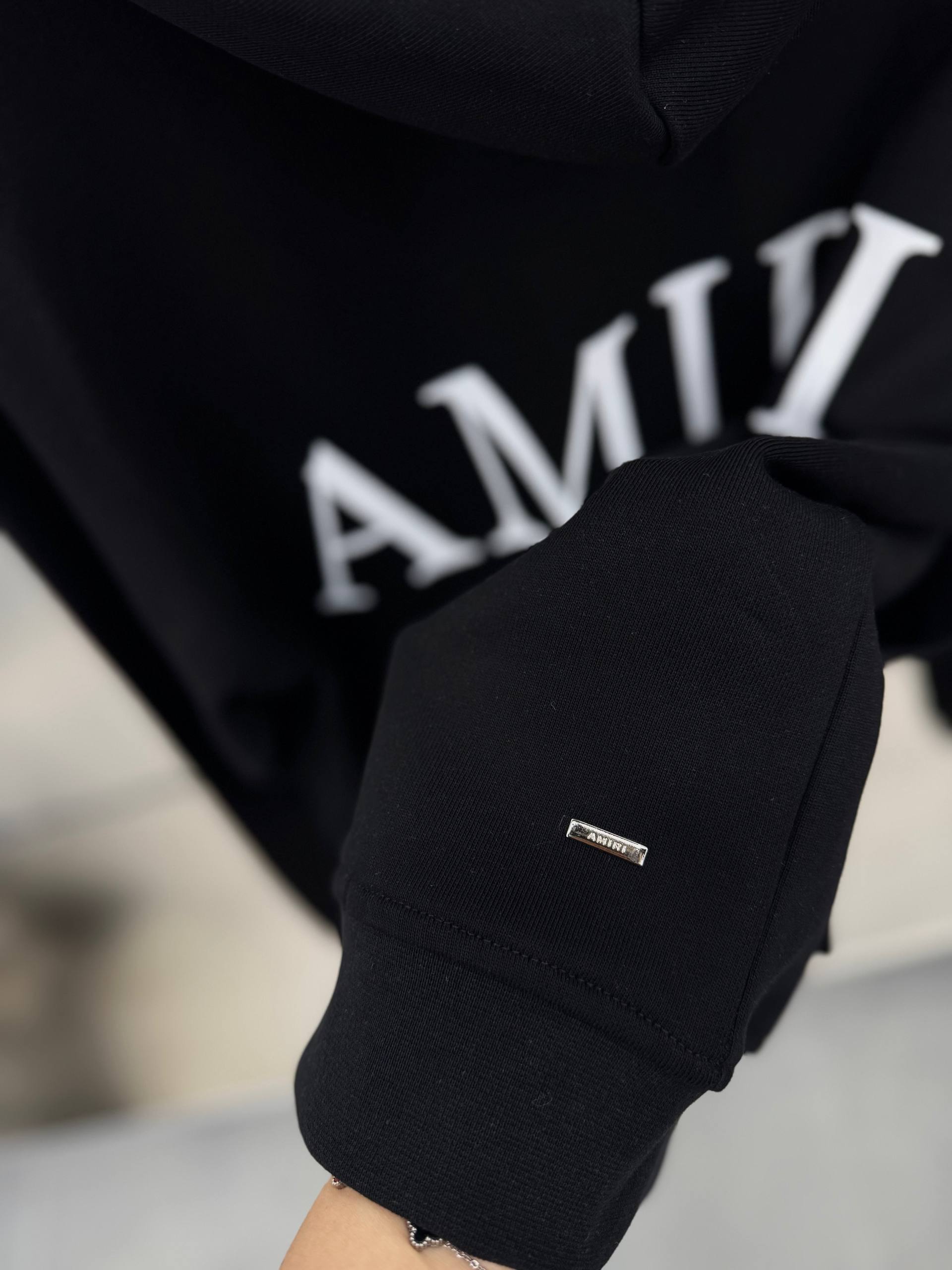 Amiri M.A. Logo Embroidered Black Hoodie