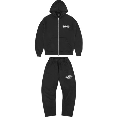 Corteiz Baggy Black Tracksuit 