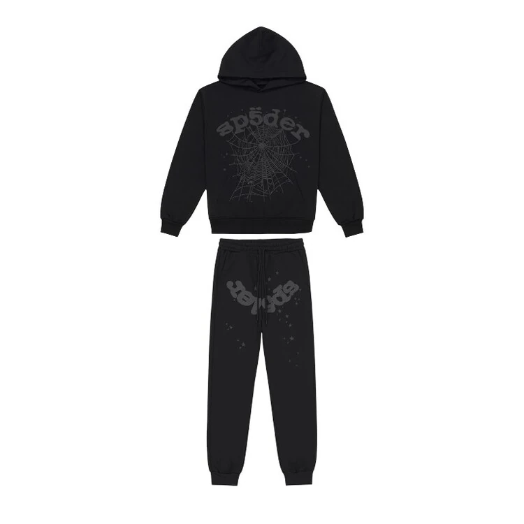 Sp5der Tracksuit Full Black