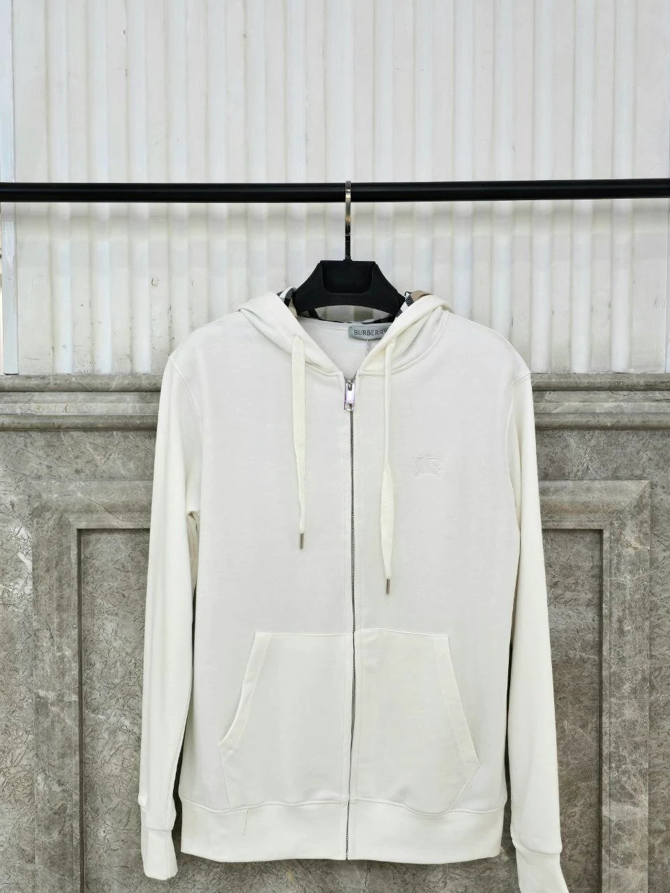 Burberry Zip White Hoodie
