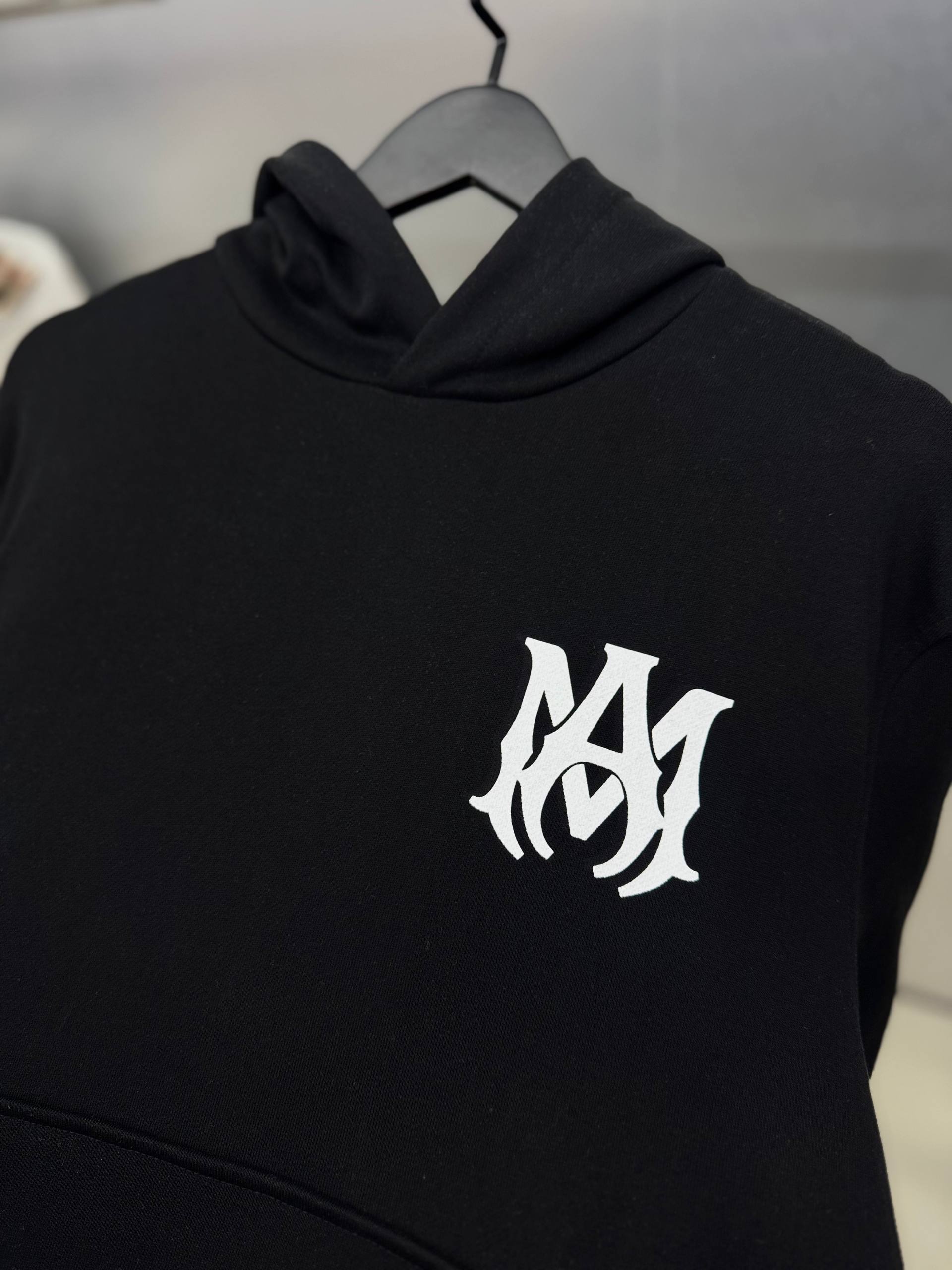 Amiri M.A. Logo Embroidered Black Hoodie