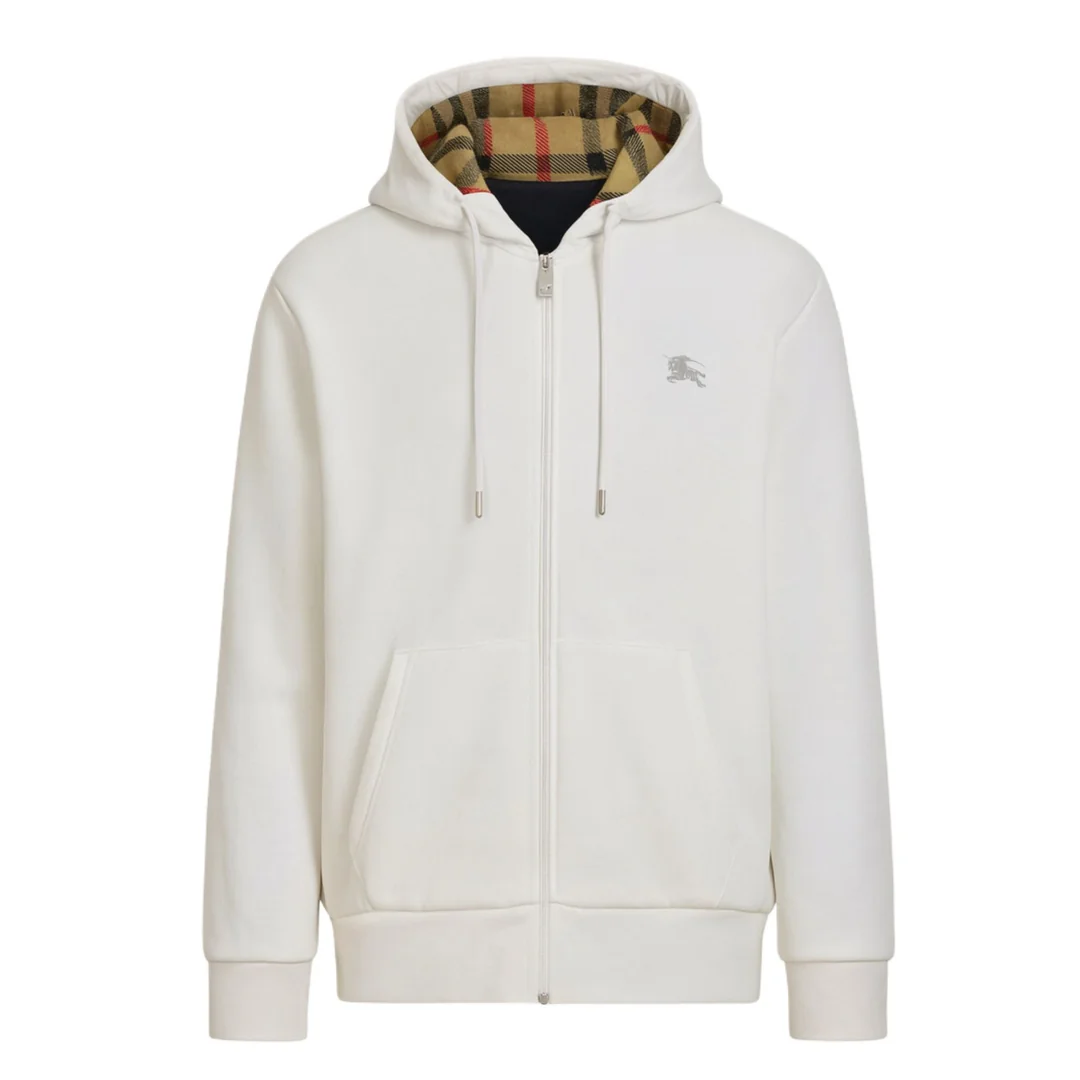 Burberry Zip White Hoodie