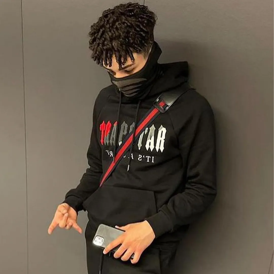 Trapstar Chenille Tracksuit Black Red