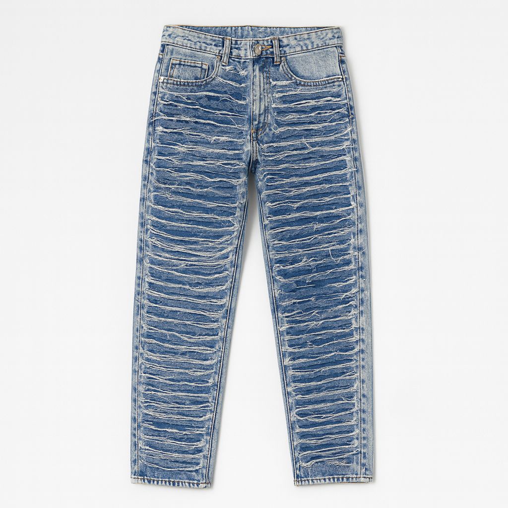 Blue Baggy Flared Jeans