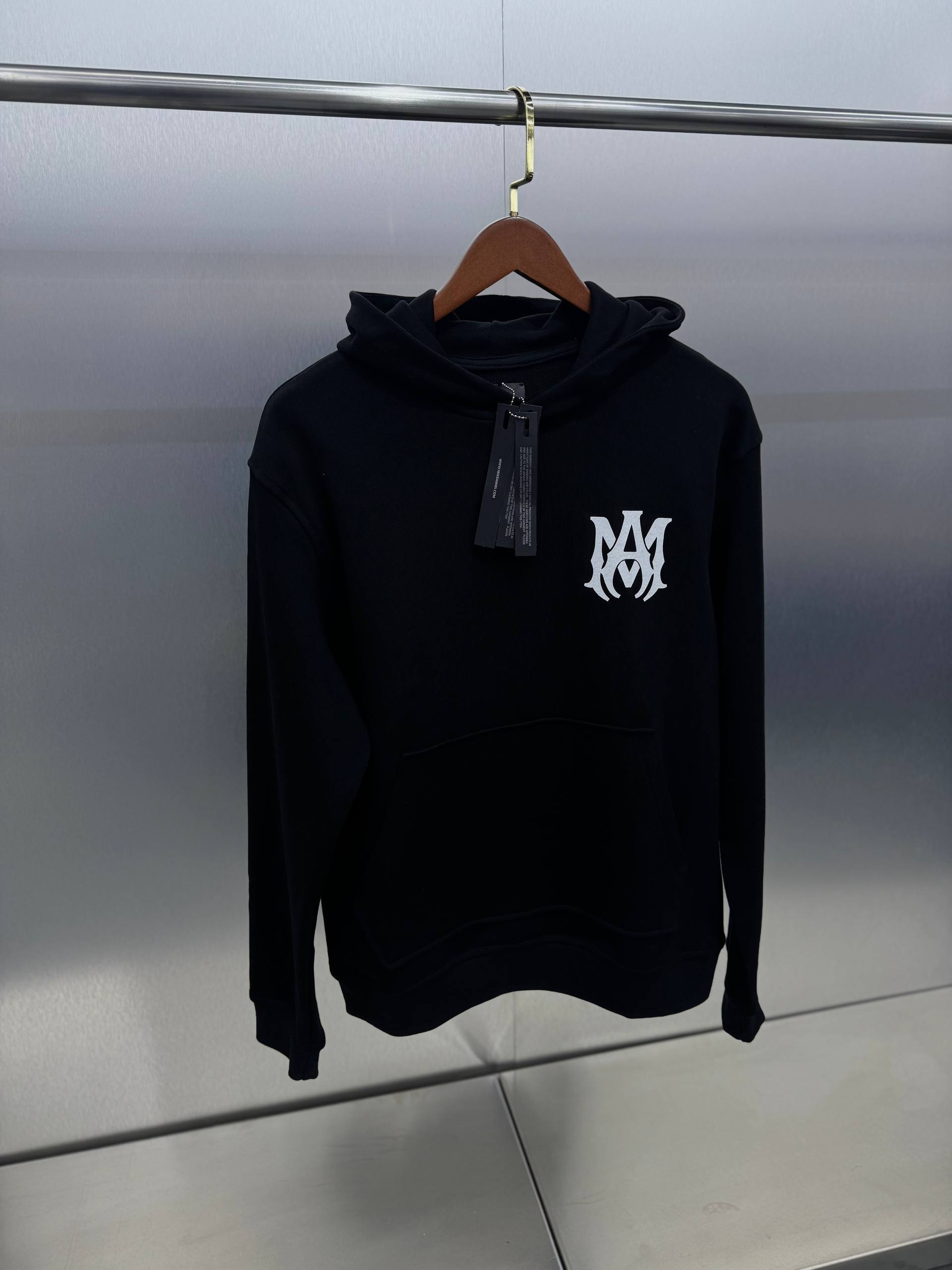 Amiri M.A. Logo Embroidered Black Hoodie