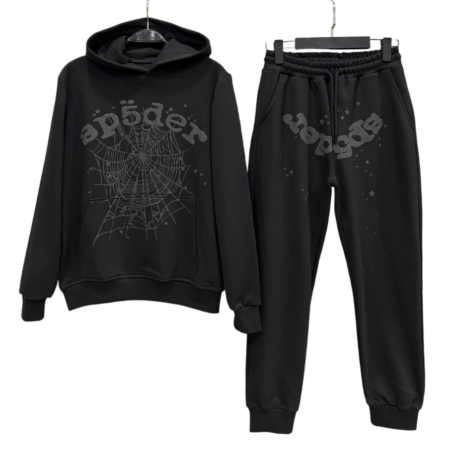 Sp5der Tracksuit Full Black