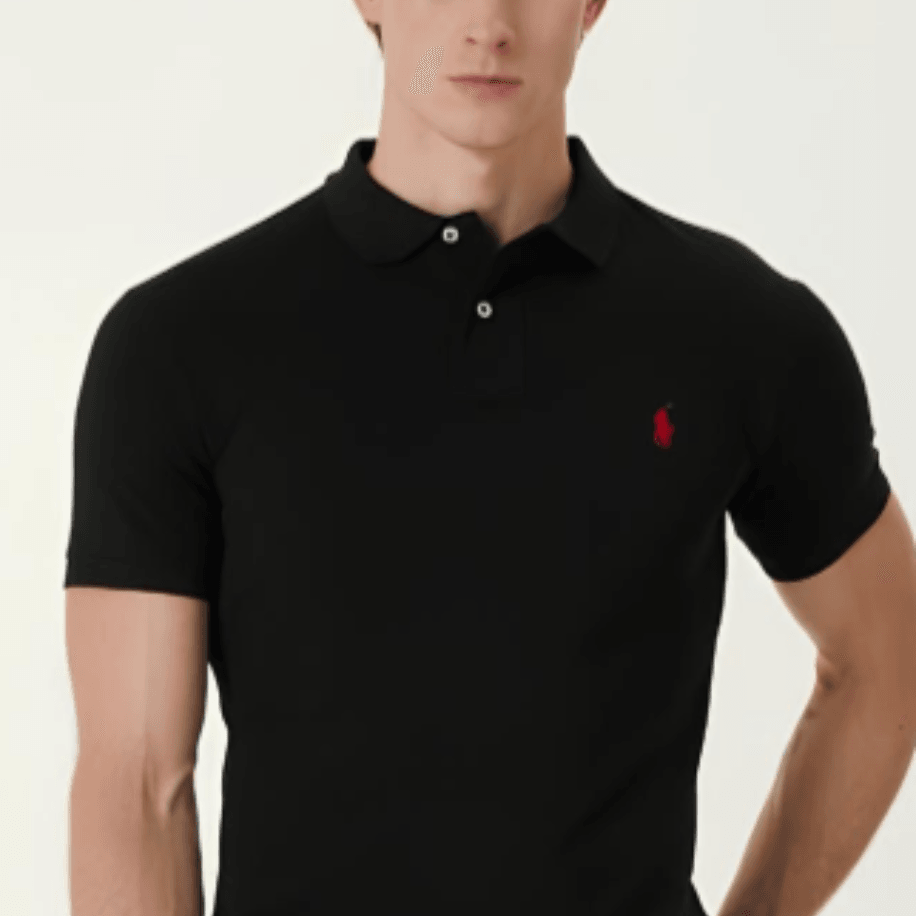 RL Black Red Polo Yaka T-shirt