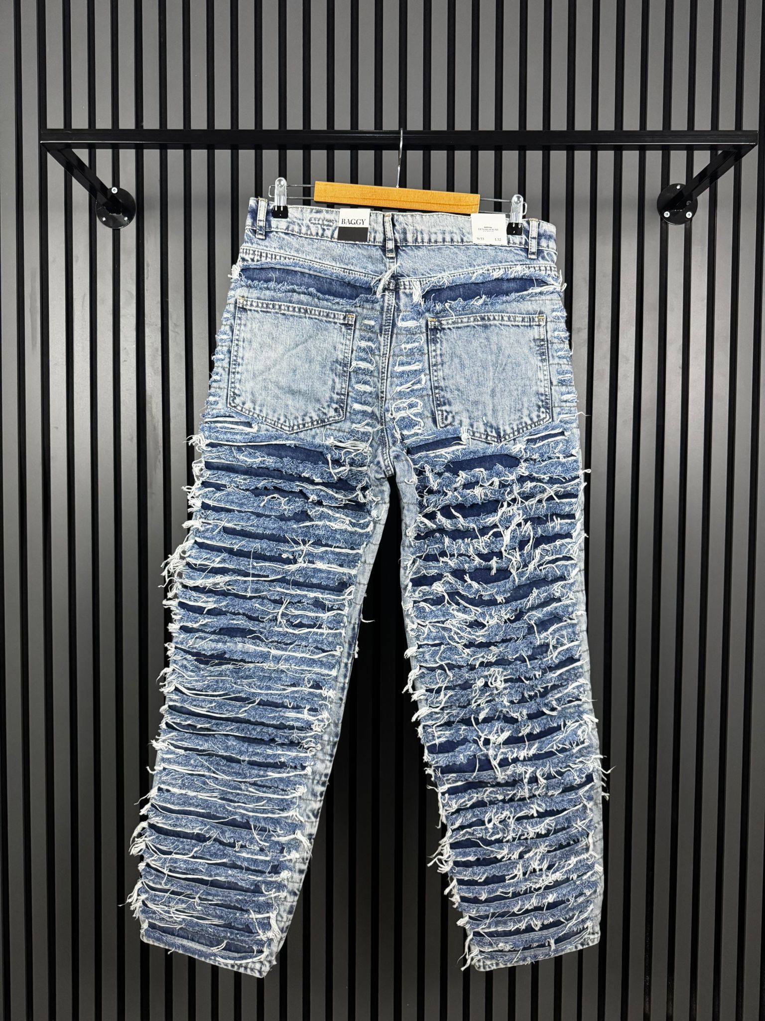 Blue Baggy Flared Jeans