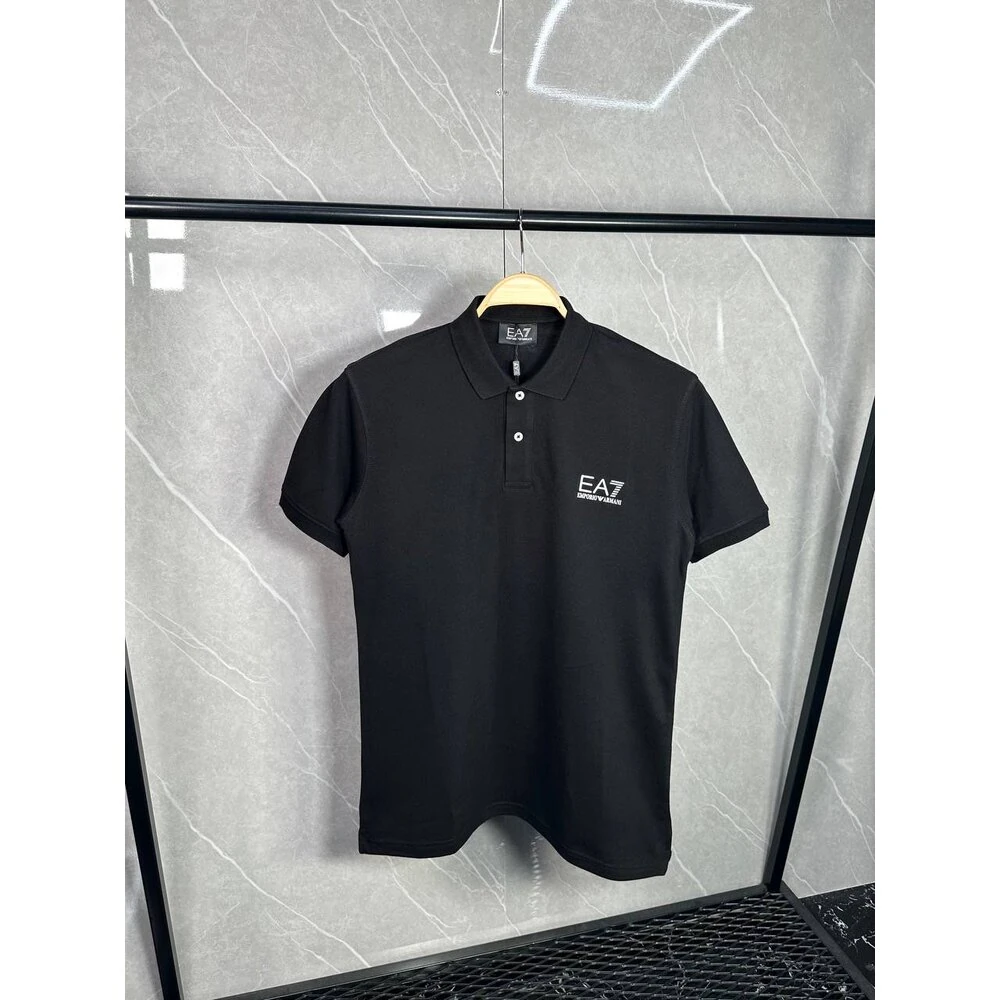 Ea7 Black Polo Yaka T-shirt