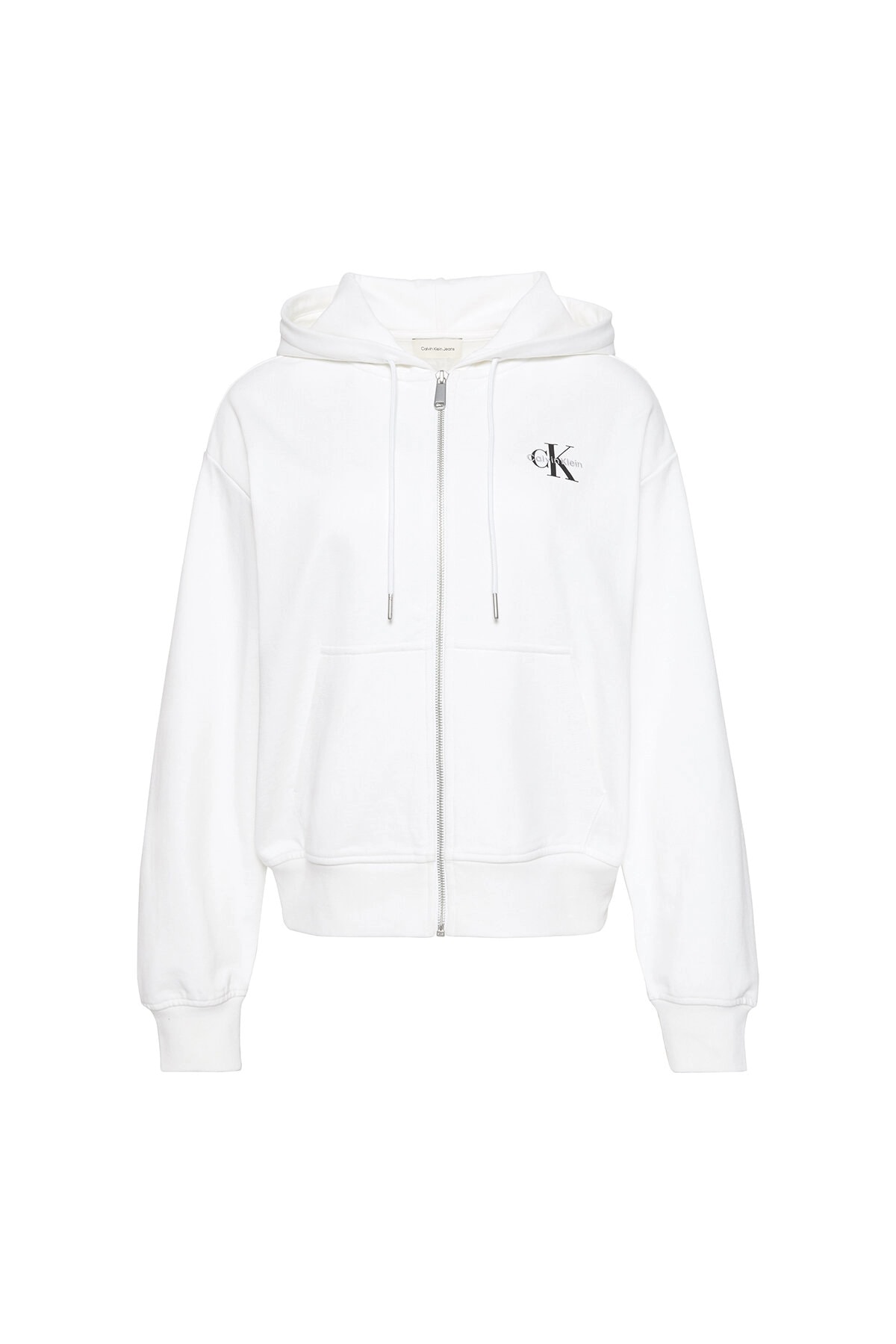Calvin Klein Zip Hoodie White