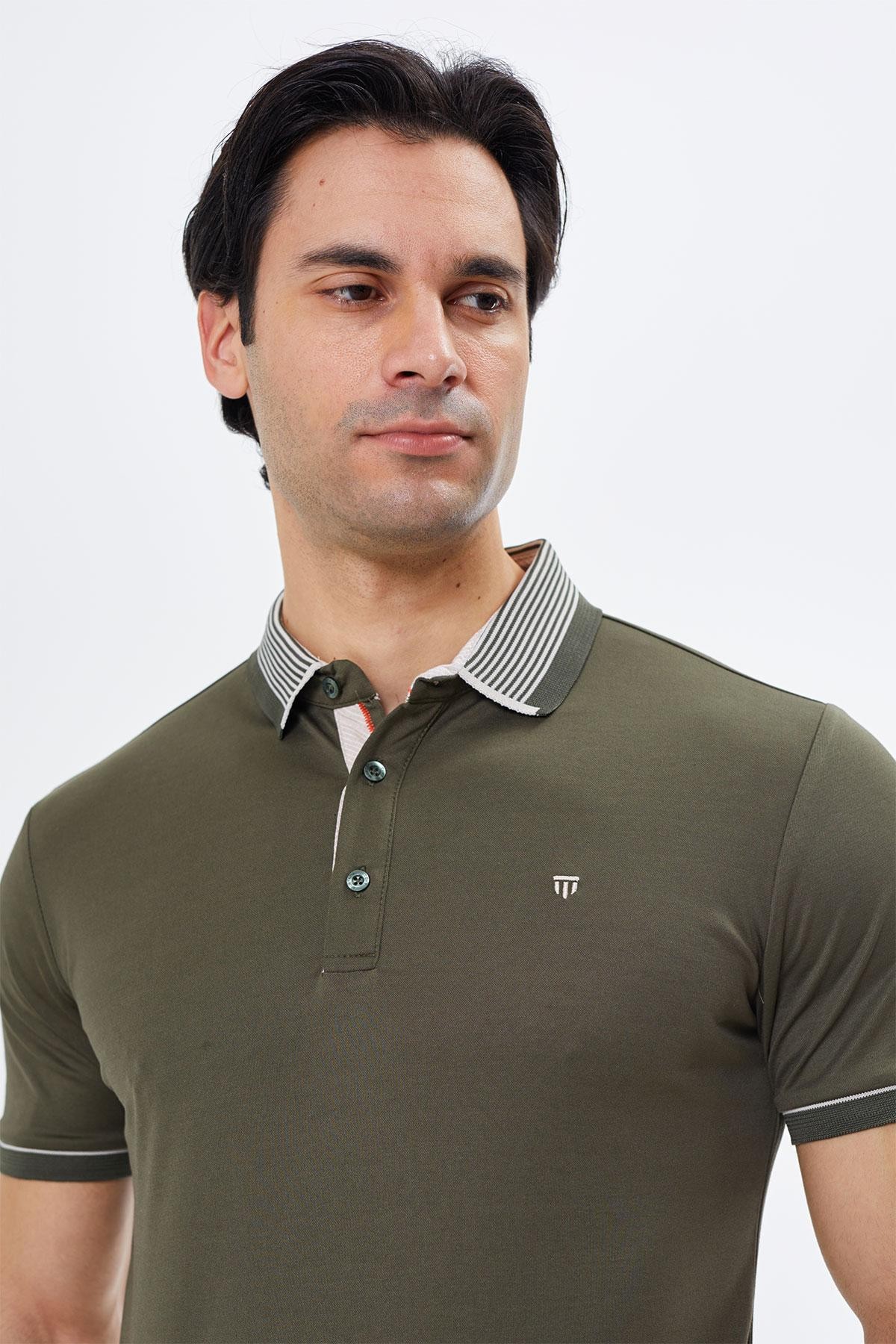 Polo Yaka Regular Fit Yaka Detaylı Erkek T-Shirt