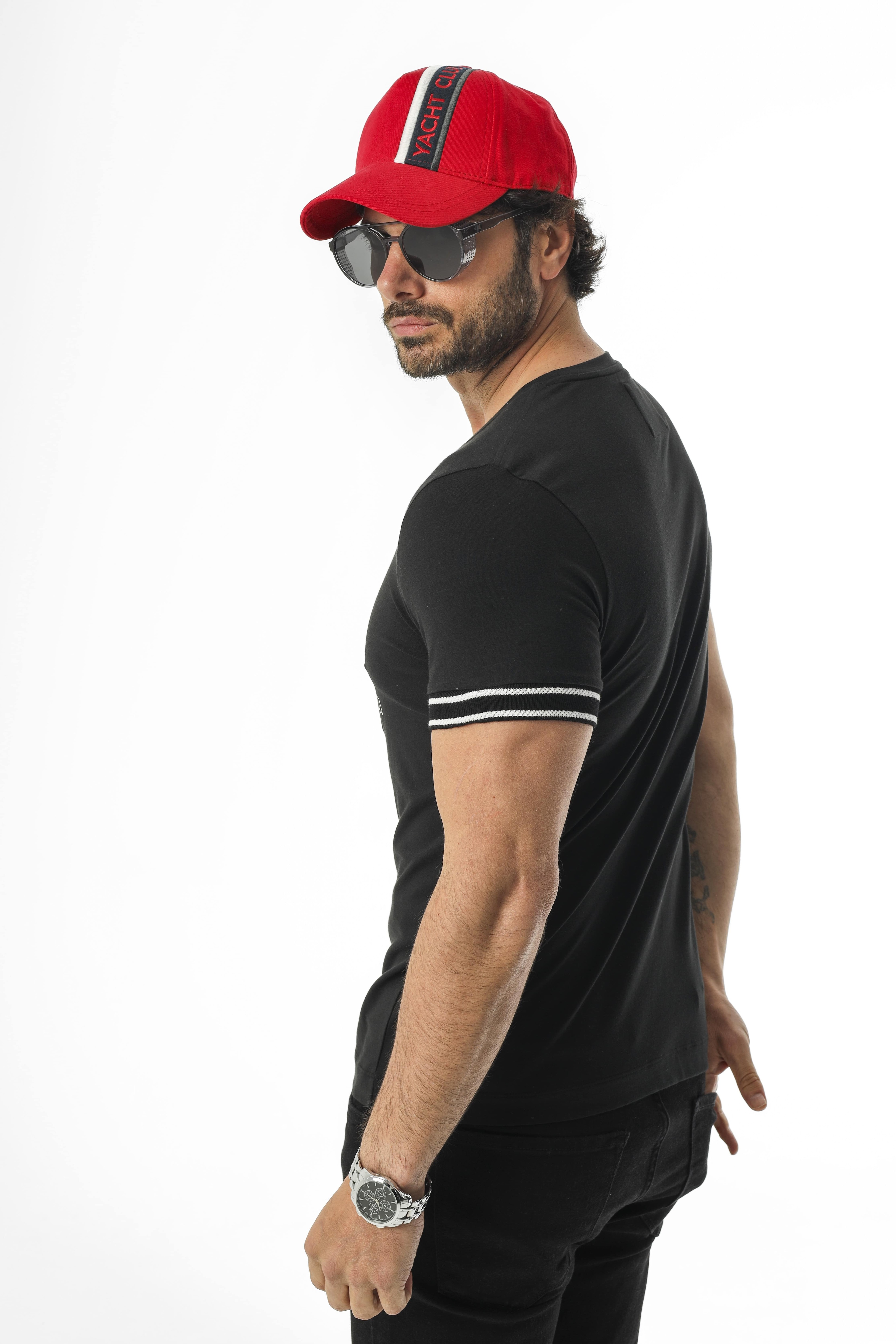 Sail Collection Bisiklet Yaka Baskılı T-Shirt-MSL-2259