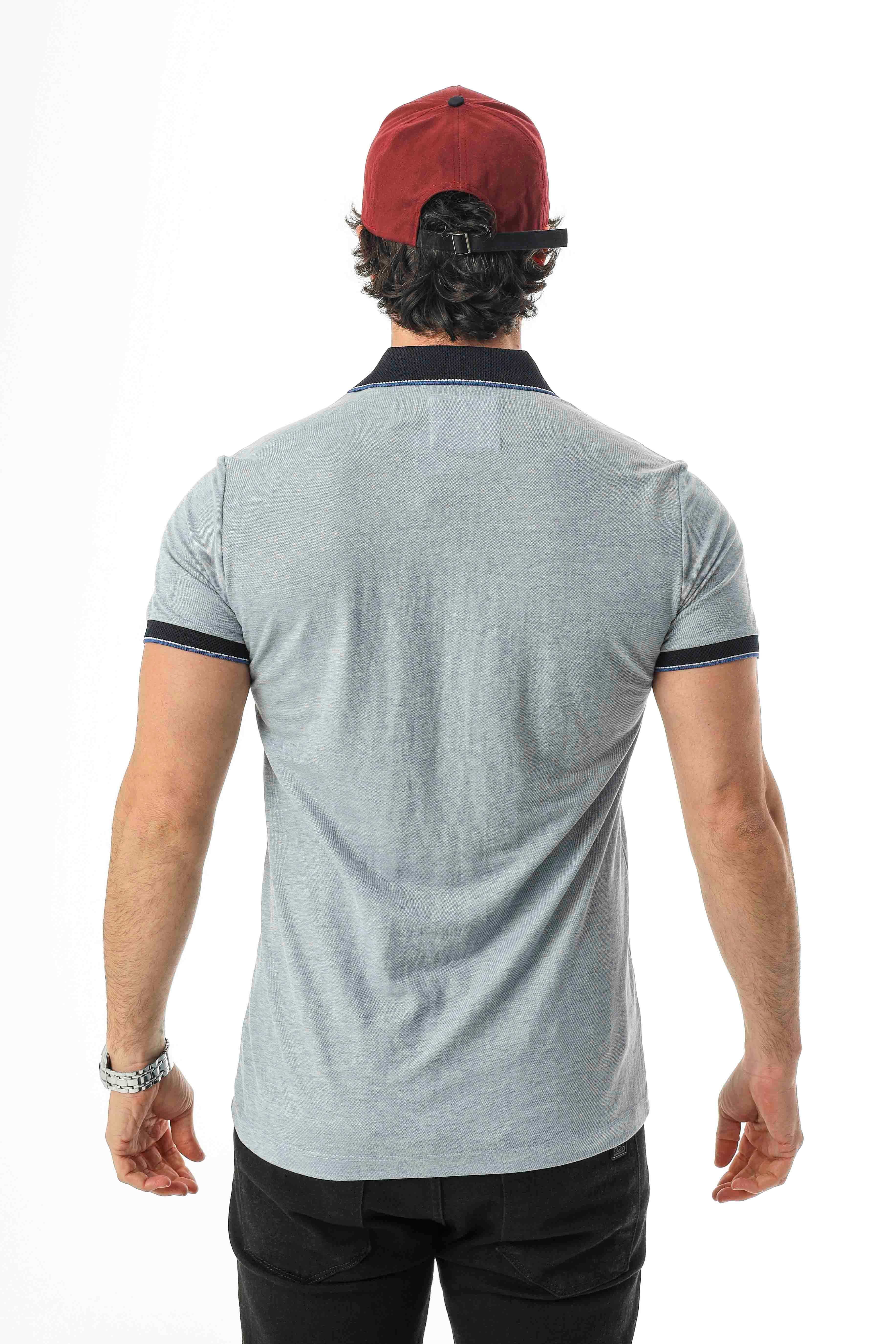 Polo Yaka Düğmeli Cepli Viskon Kumaş Erkek T-Shirt-AR-1009