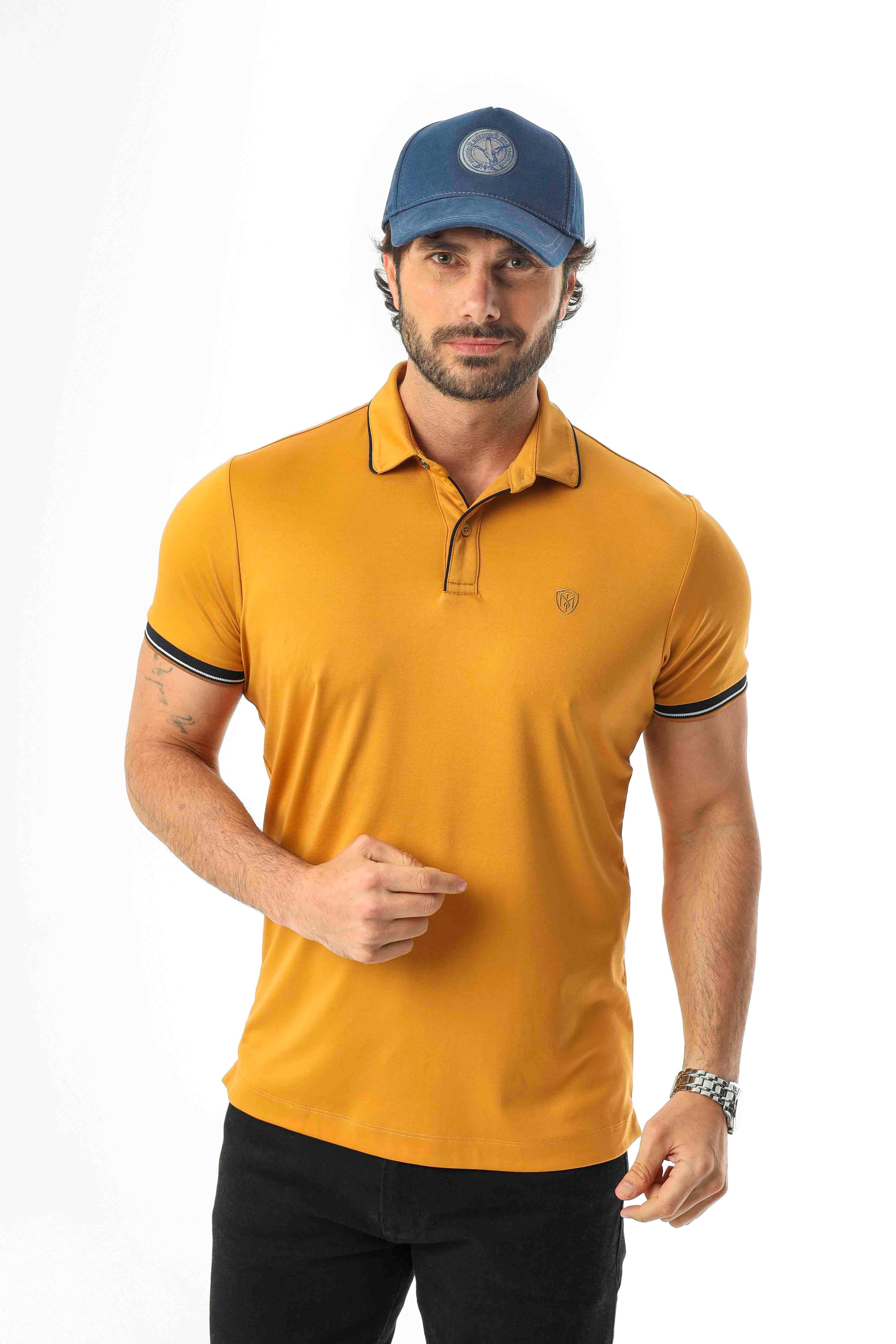 Pamuklu Yumuşak Dokulu Kumaş Polo Yaka Düğmeli T-Shirt-6291