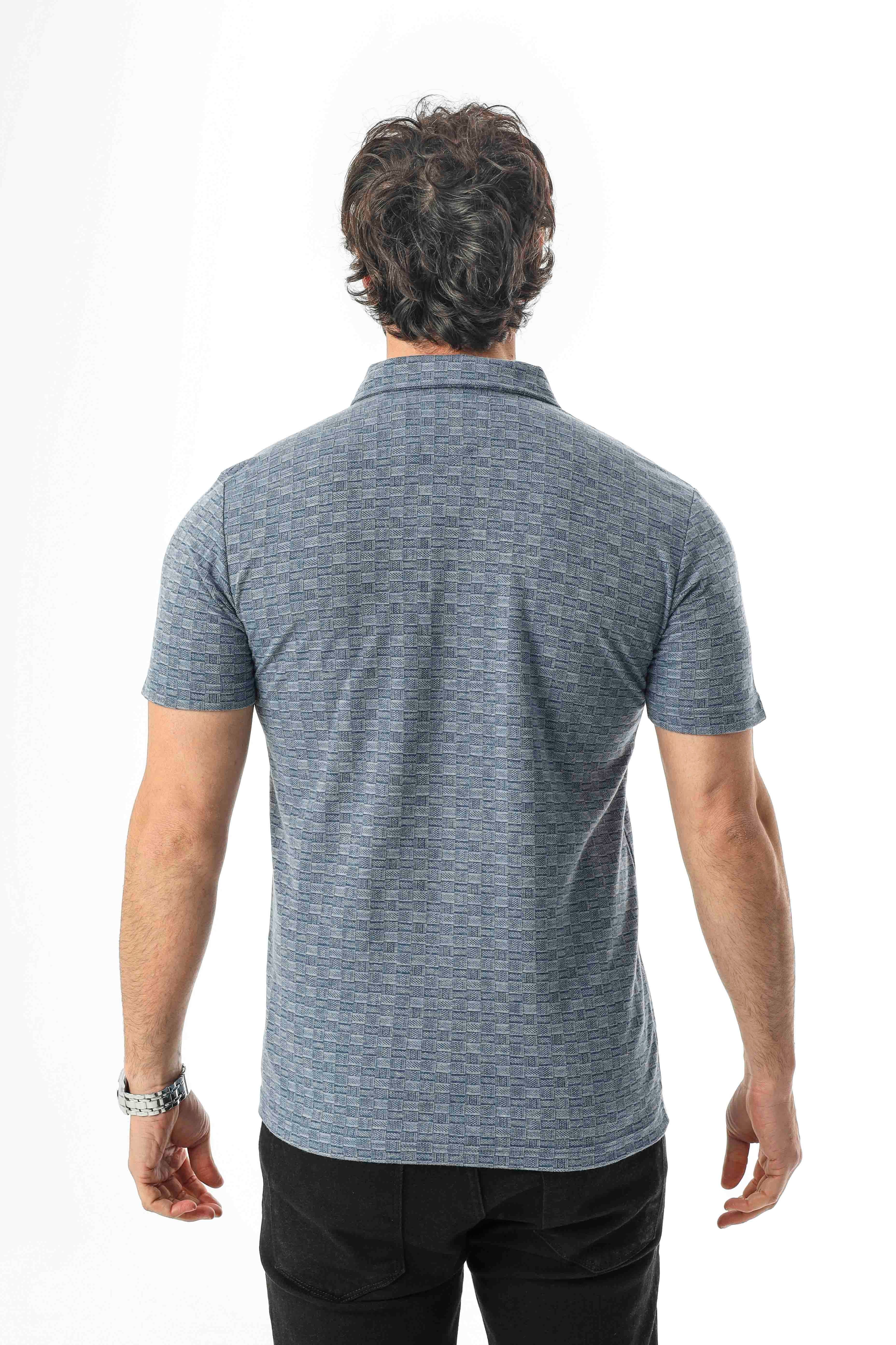 Polo Yaka Düğmeli Erkek Keten T-Shirt-KT-1001