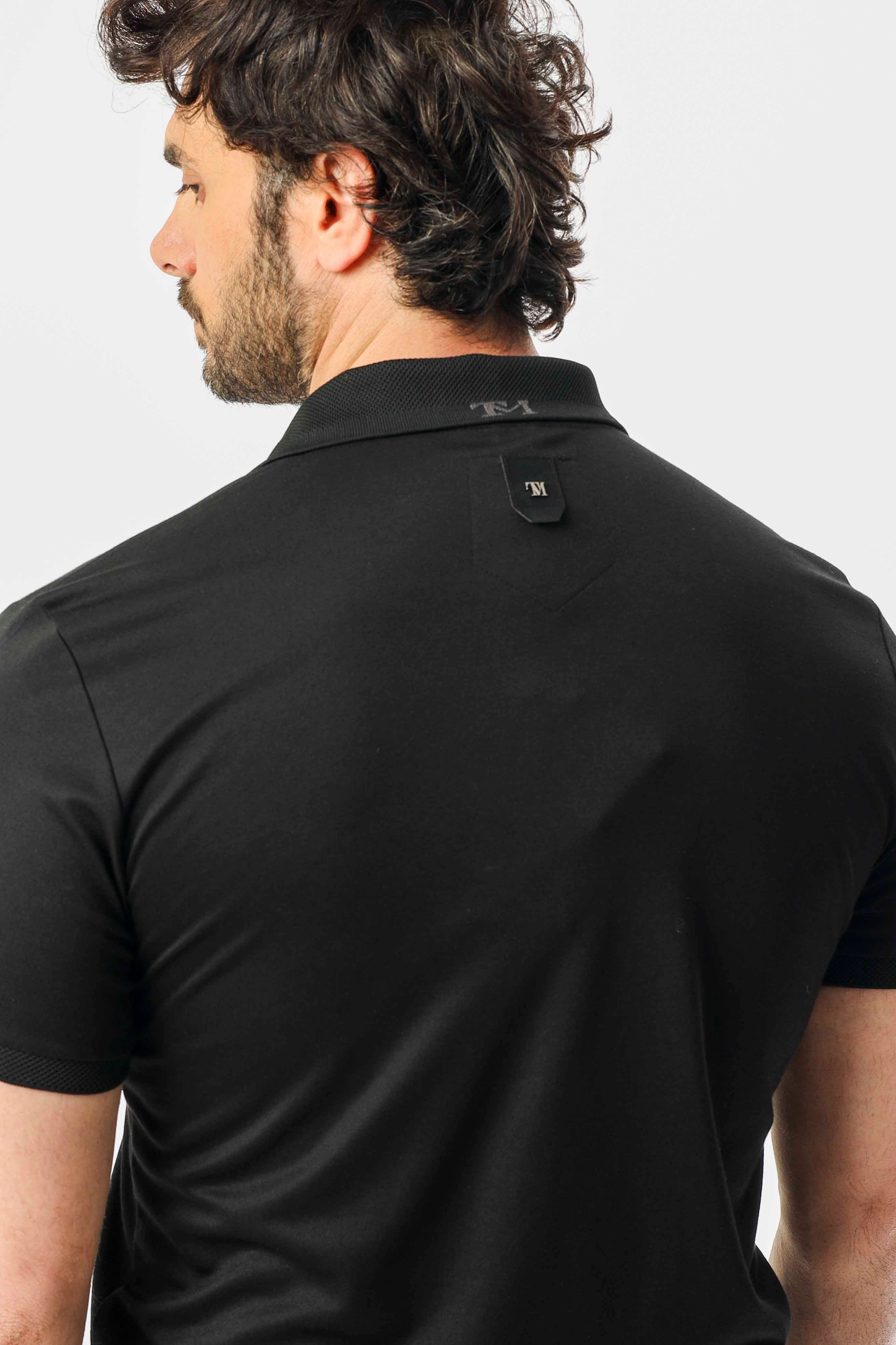 Polo Yaka Cepli Arkası Arma Detaylı Erkek T-Shirt-6273