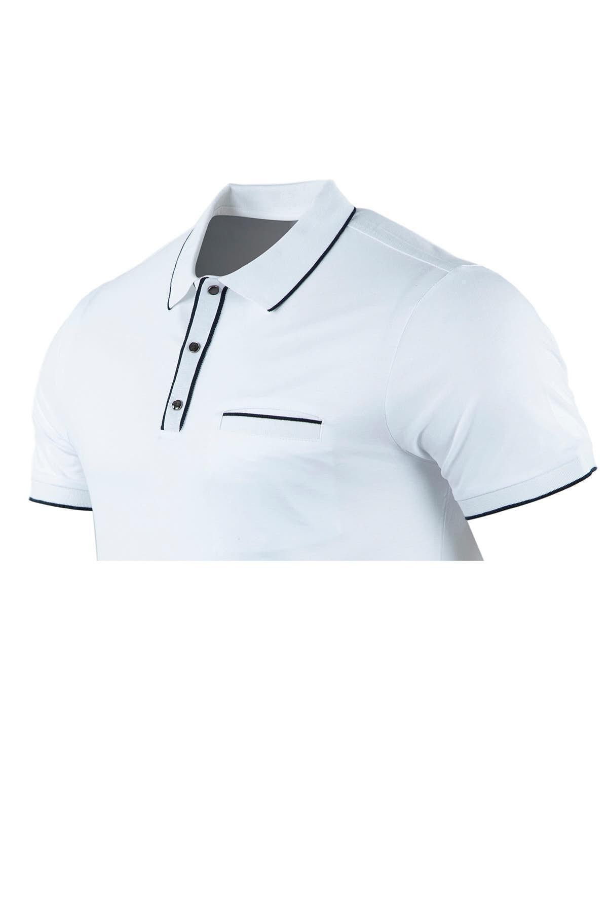 Büyük Beden Regular Fit Cepli Dokulu Polo T-Shirt