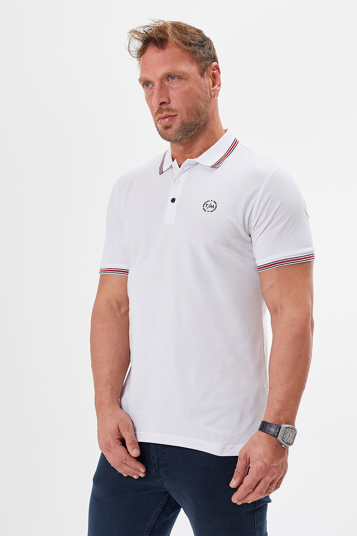 Polo Neck Buttoned Regular Fit Man T-Shirt