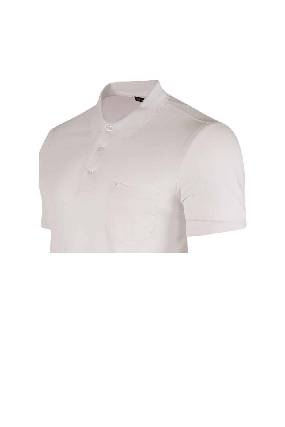 Büyük Beden Polo Yaka %100 Pamuk Cepli Basic T-Shirt