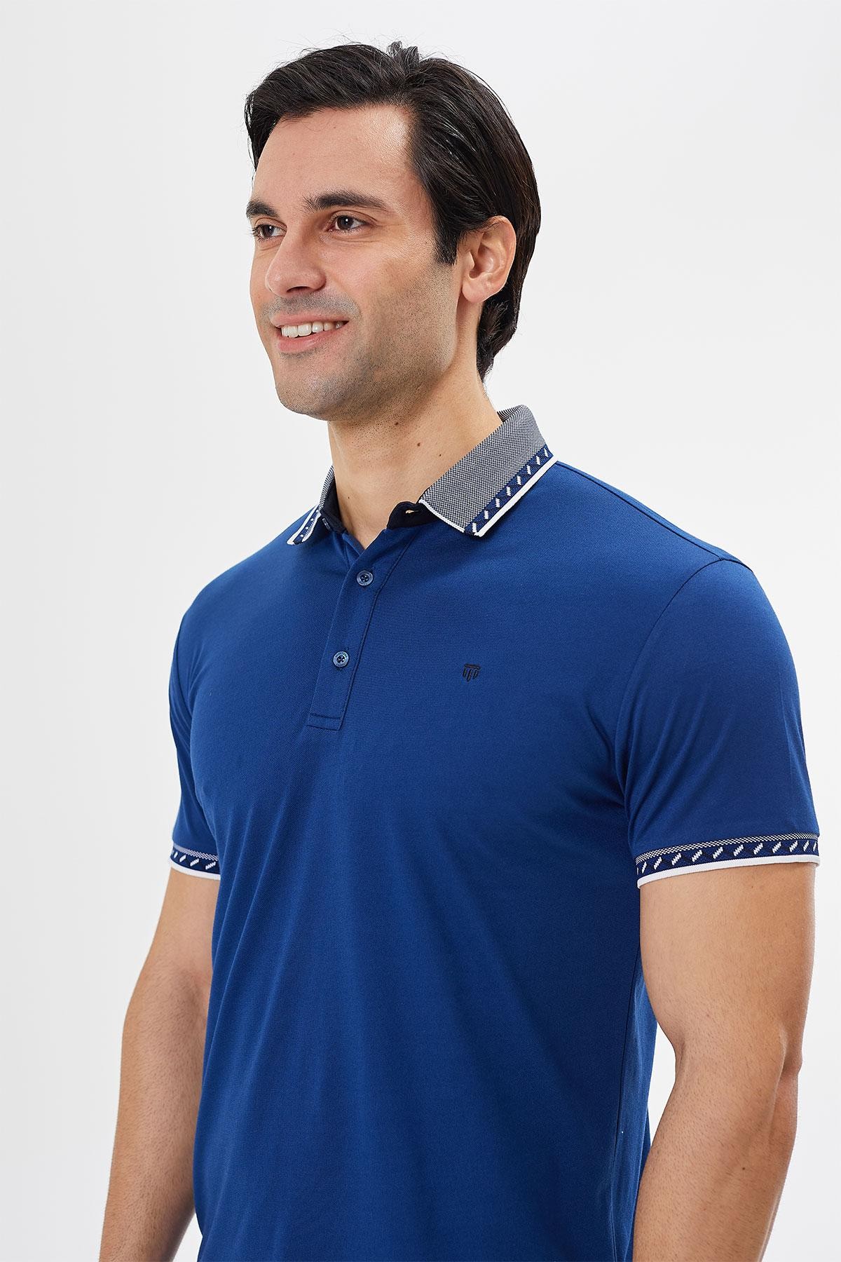 Polo Yaka Regular Fit Yaka Detaylı Erkek T-Shirt