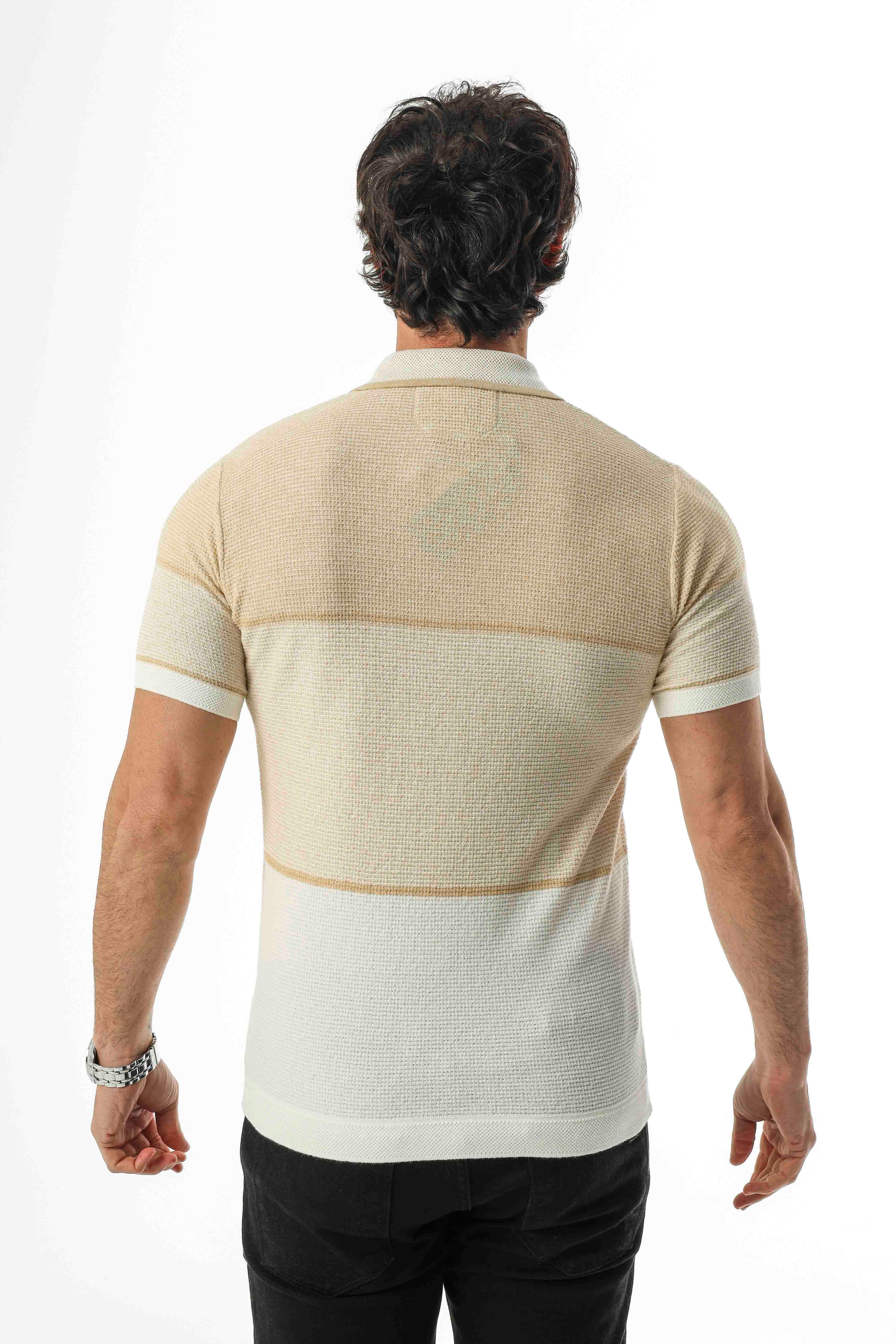 Luxury Tech Polo Yaka Yarım Fermuarlı Örme Triko T-Shirt-TCY-1026