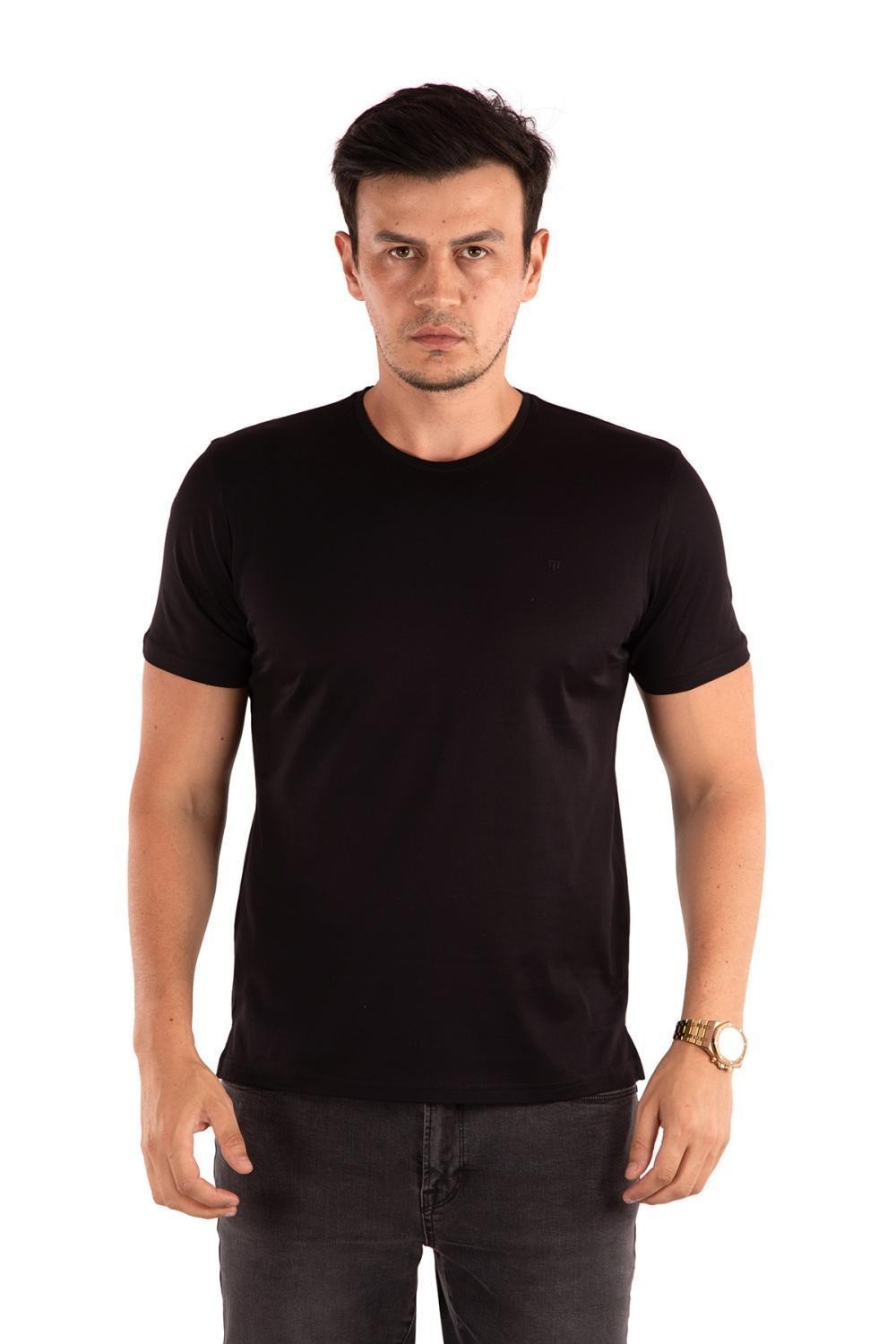 Regular Fit Merserize Bisiklet Yaka %100 Pamuk Kısa Kollu Basic T-Shirt