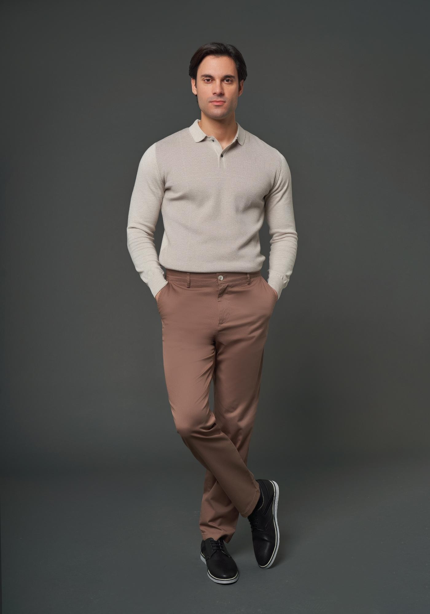 Comfort Fit Gabardin Kumaş Jogger Pantolon