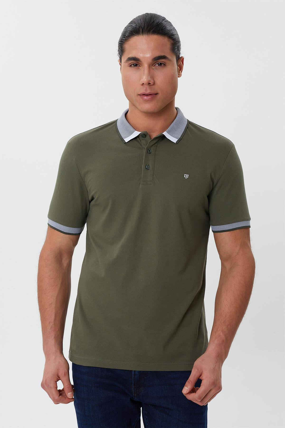 Regular Fit Polo Yaka Düğme Detaylı Erkek T-Shirt