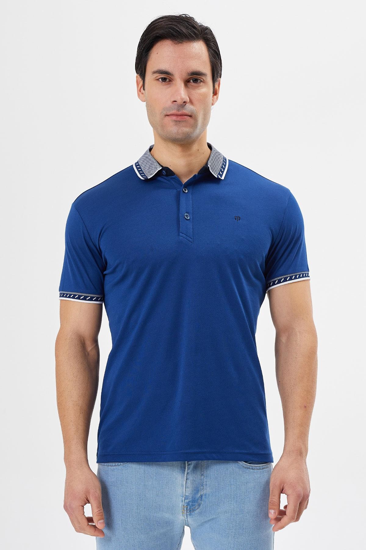 Polo Yaka Regular Fit Yaka Detaylı Erkek T-Shirt