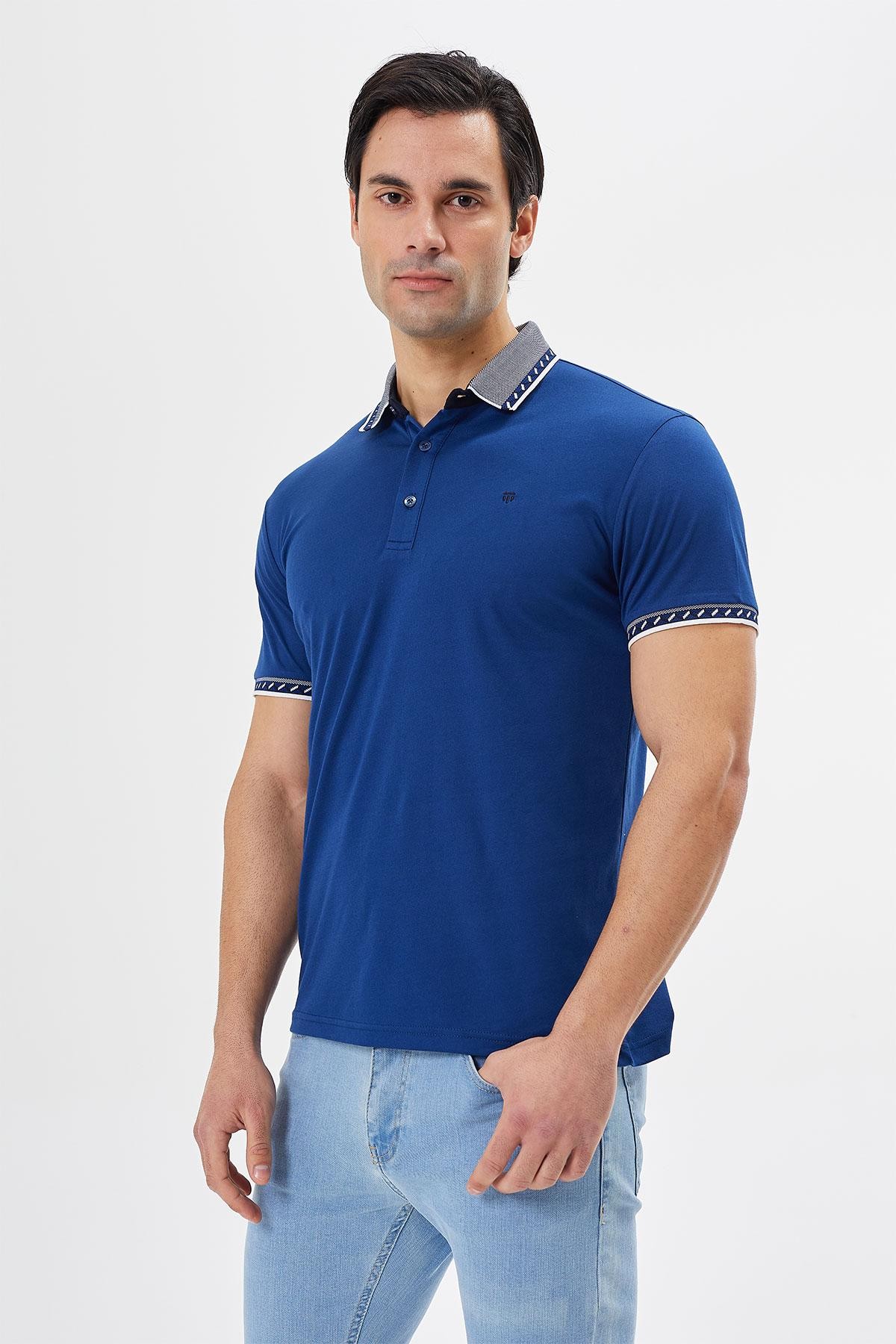 Polo Yaka Regular Fit Yaka Detaylı Erkek T-Shirt