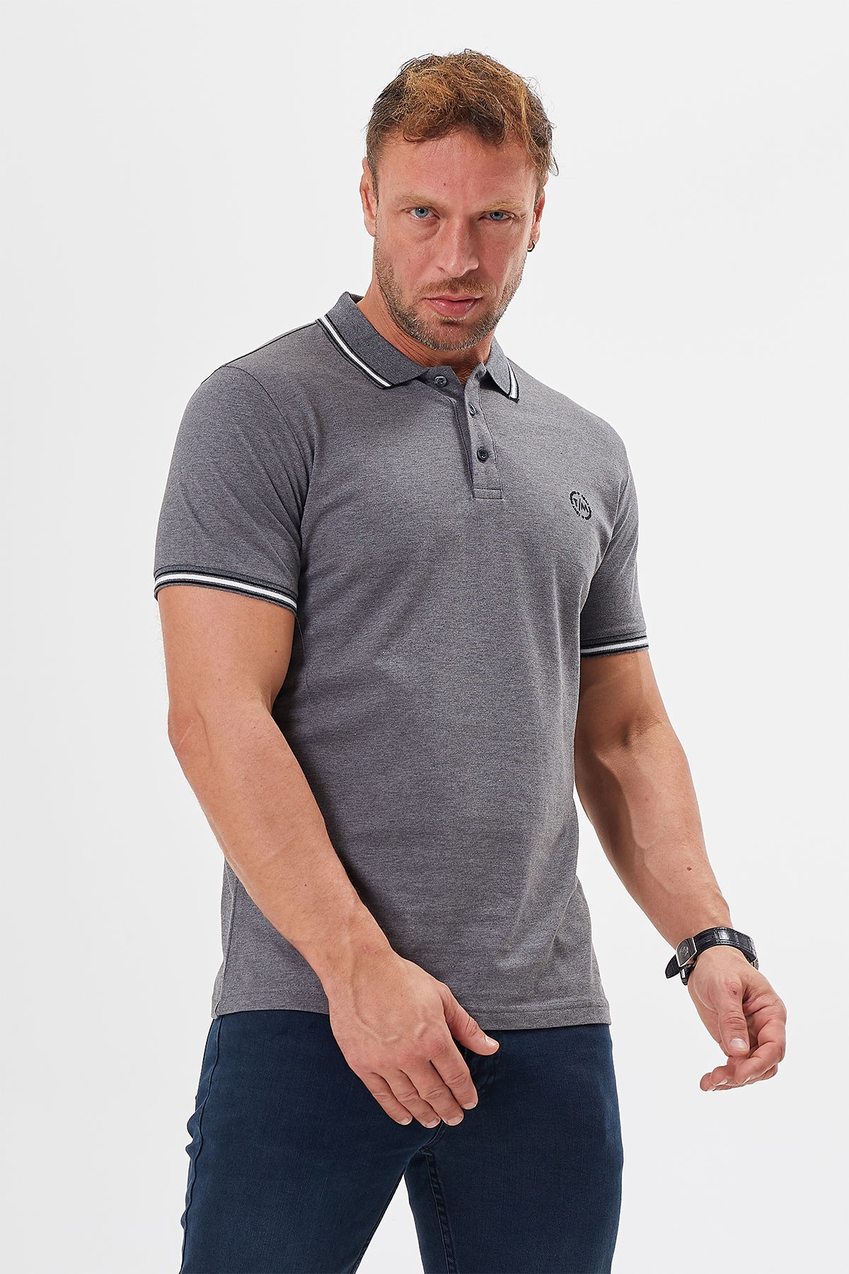 Polo Neck Buttoned Regular Fit Man T-Shirt