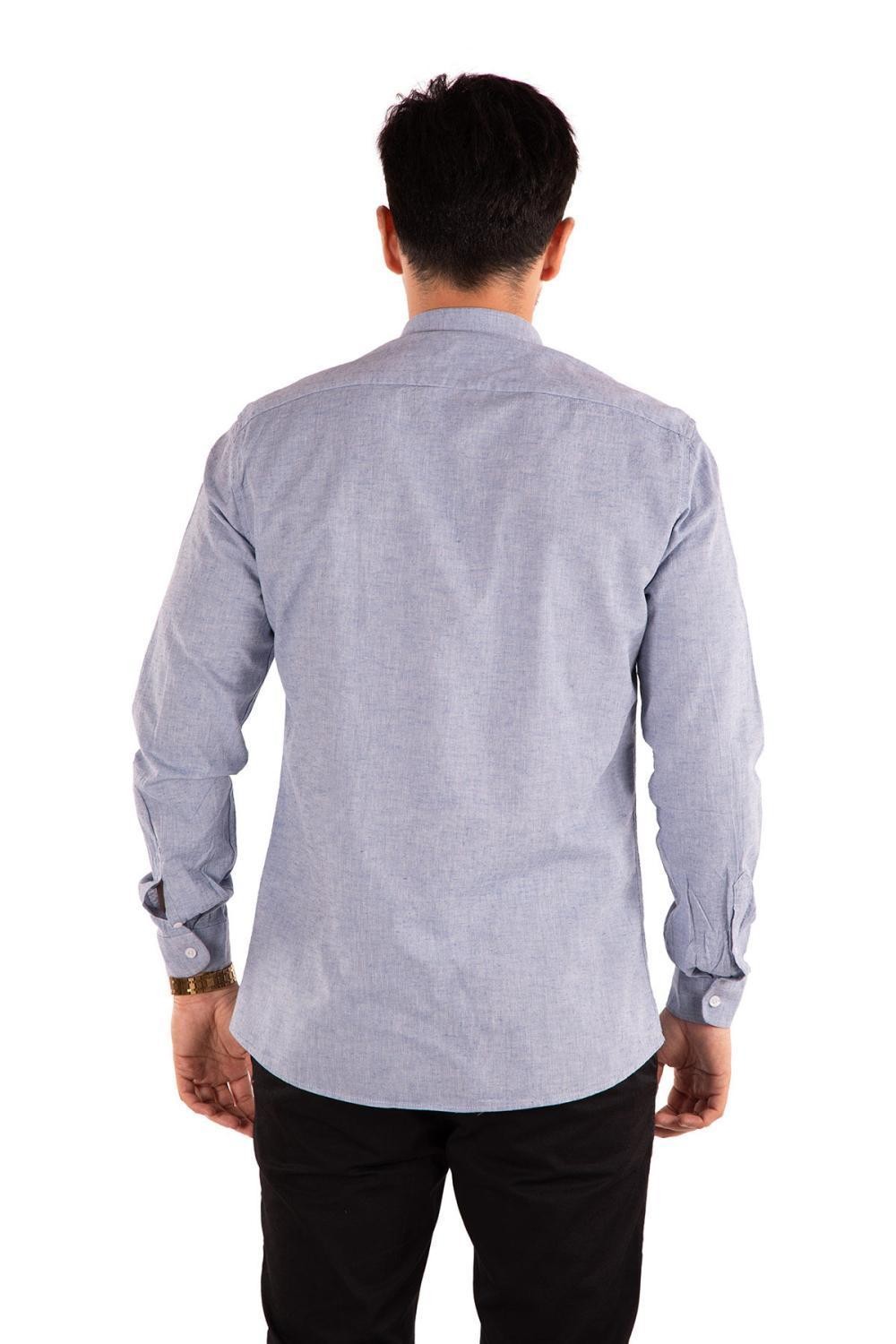 Regular Fit Dokuma Casual Uzun Kollu Keten Gömlek