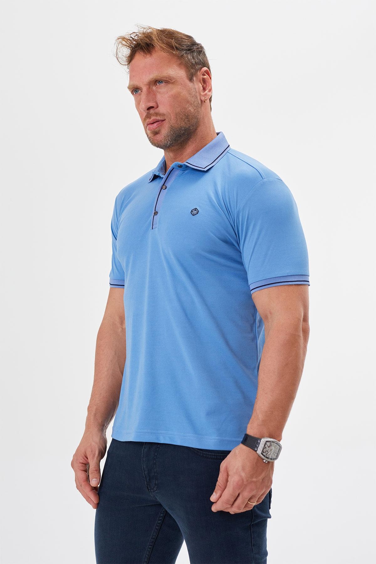 Polo Neck Regular Fit Snap Fastener Detailed T-Shirt