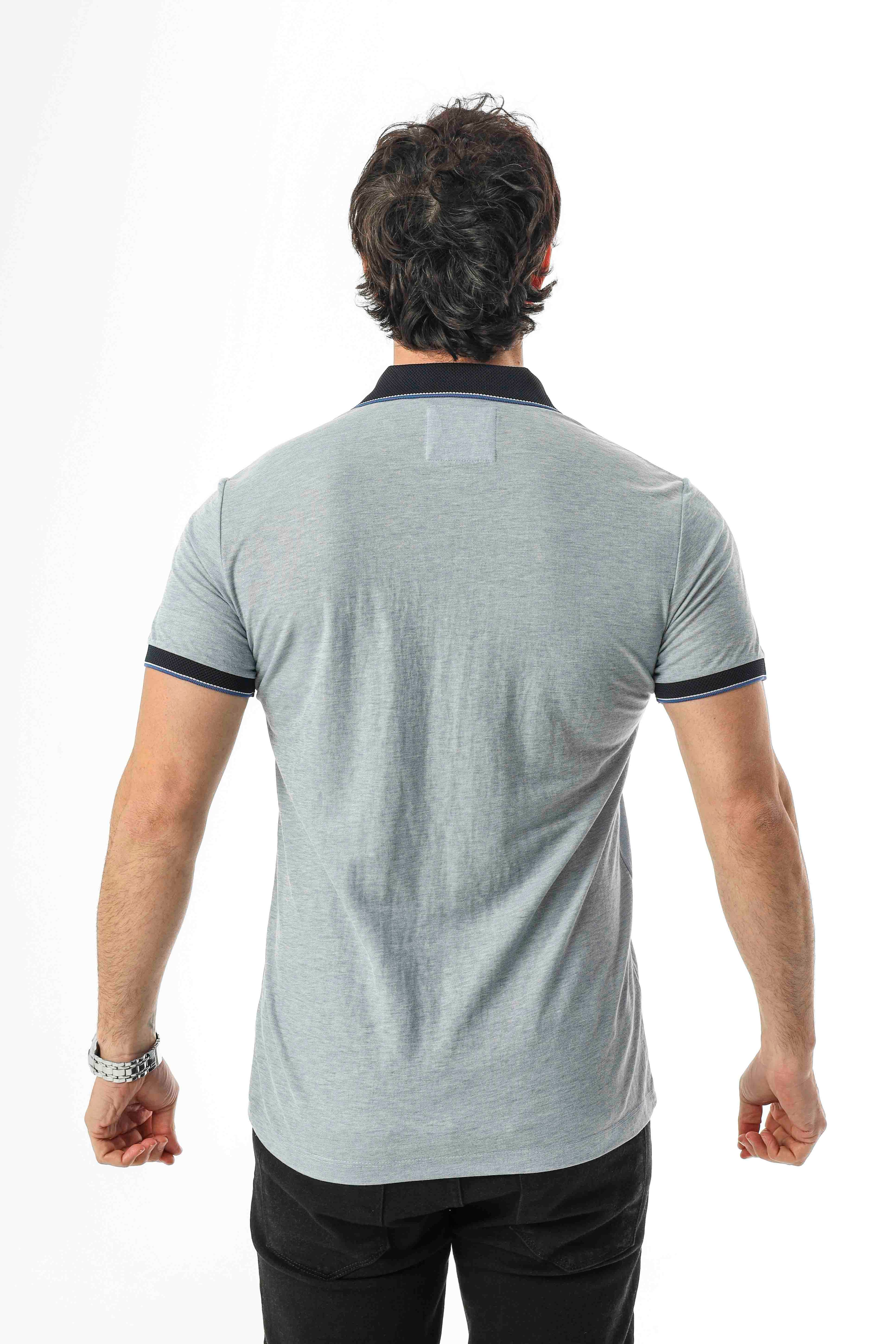 Polo Yaka Düğmeli Cepli Viskon Kumaş Erkek T-Shirt-AR-1009