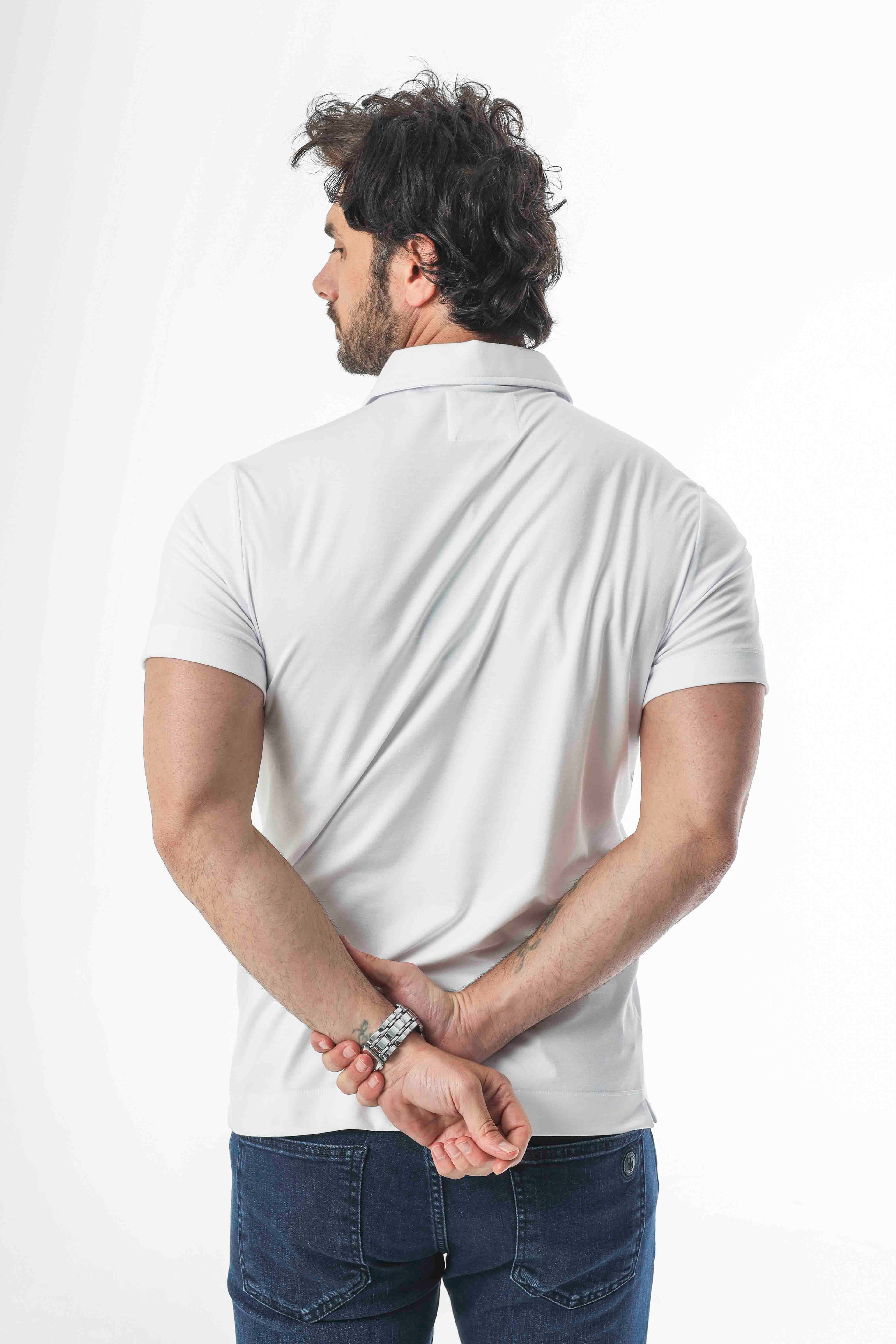 Büyük Beden Polo Yaka Düğmeli Cepli T-Shirt-6318