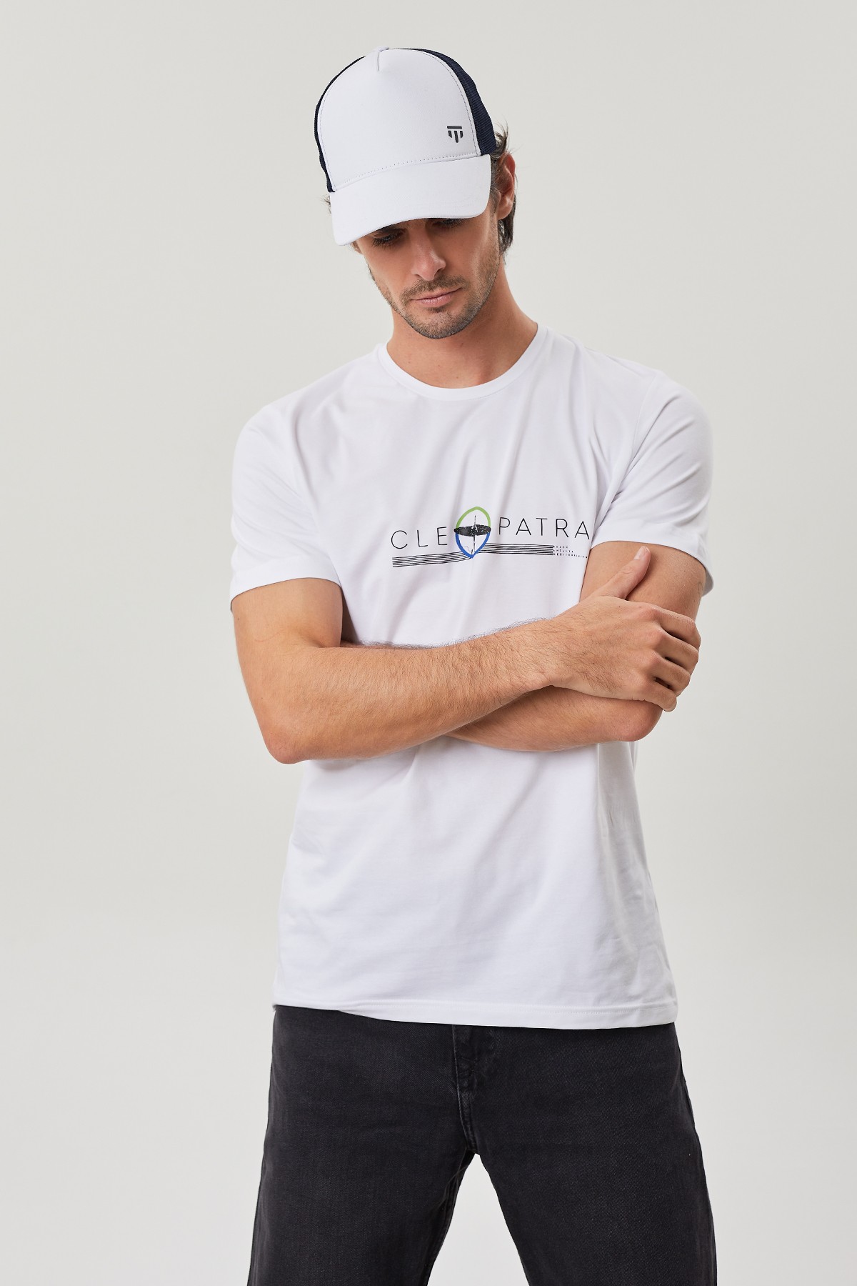 Regular Fit Bisiklet Yaka Baskılı T-Shirt