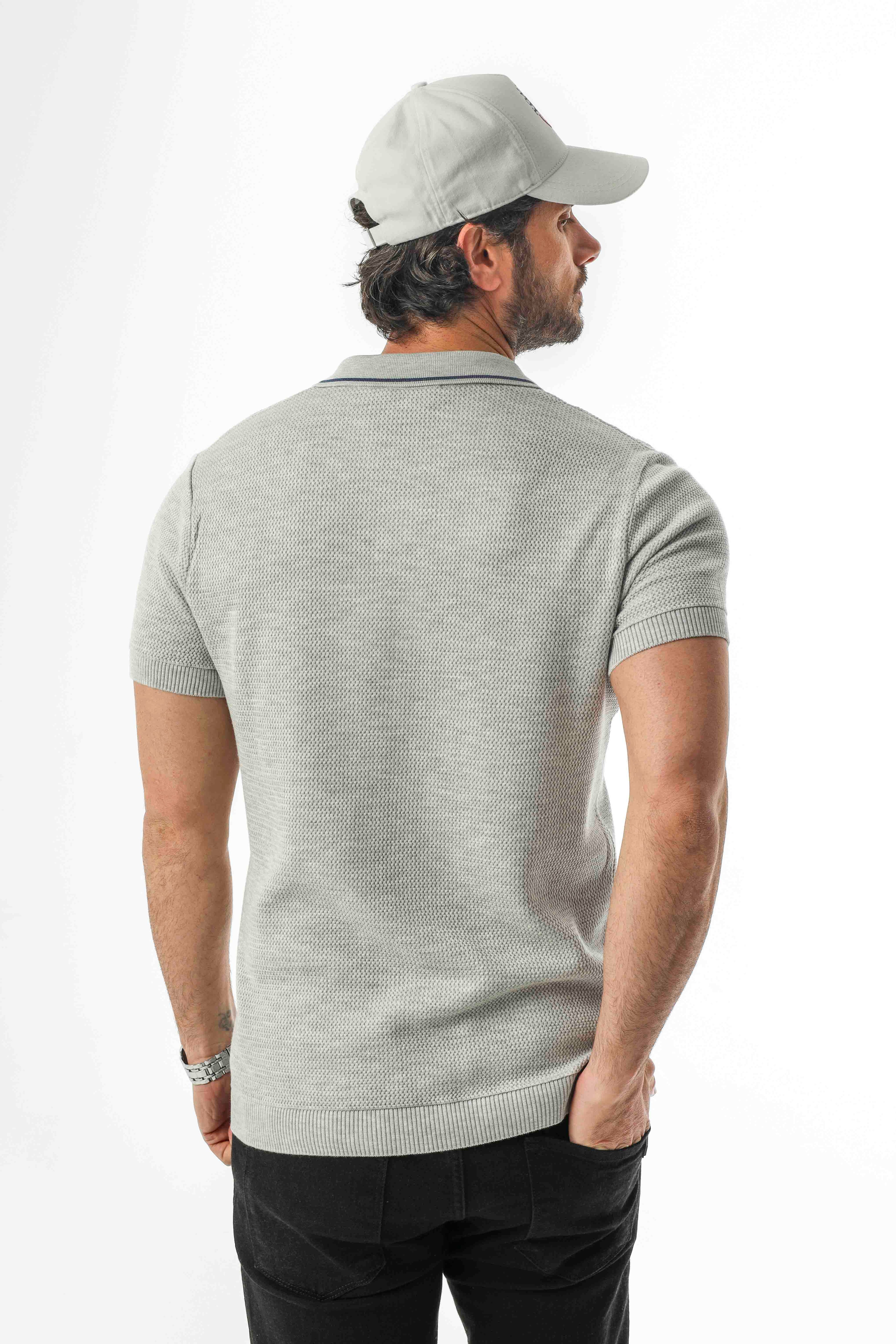 Polo Yaka Regular Fit Örme Triko T-Shirt-TY-1310