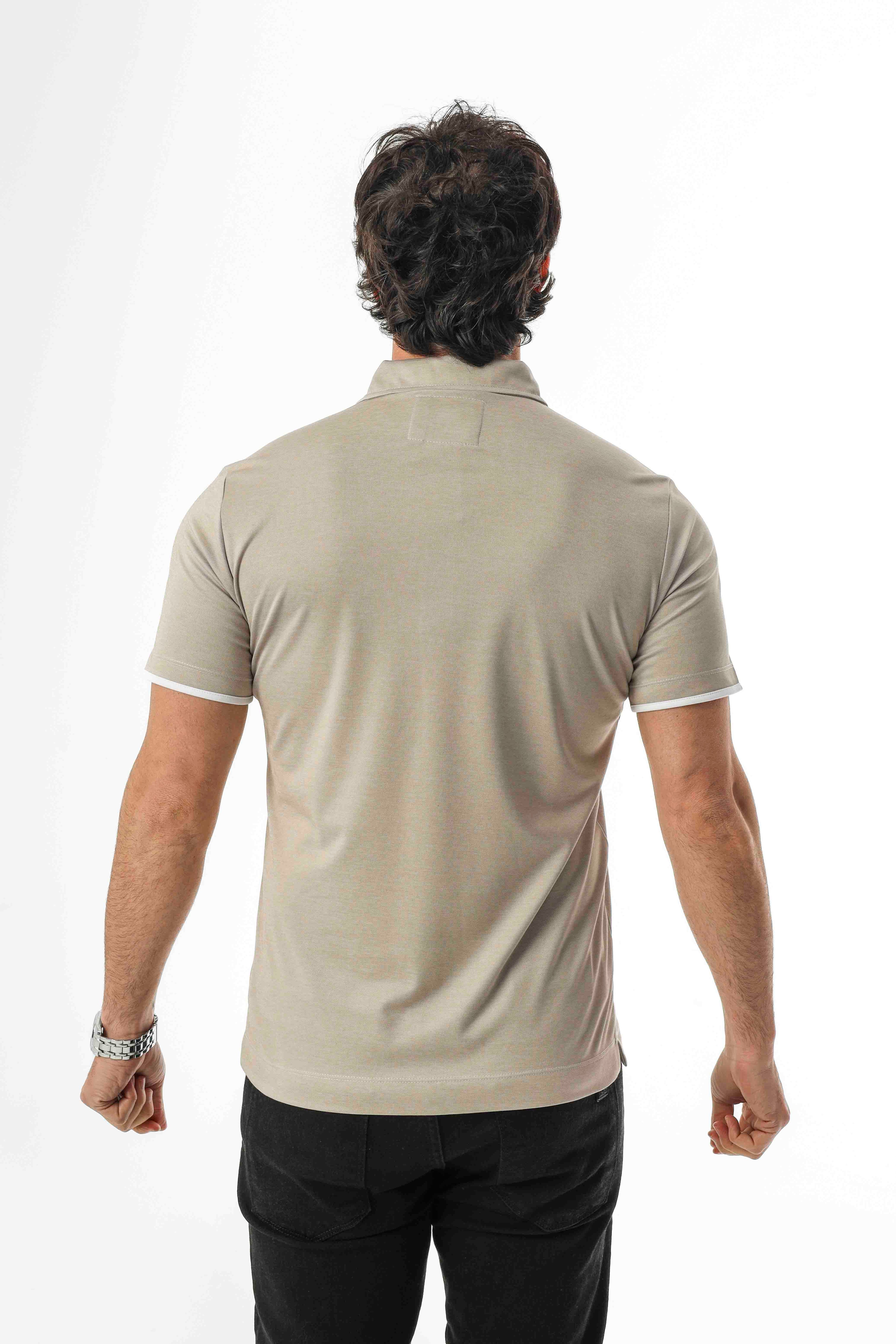 Büyük Beden Regular Fit Polo Yaka Düğmeli T-Shirt-6321