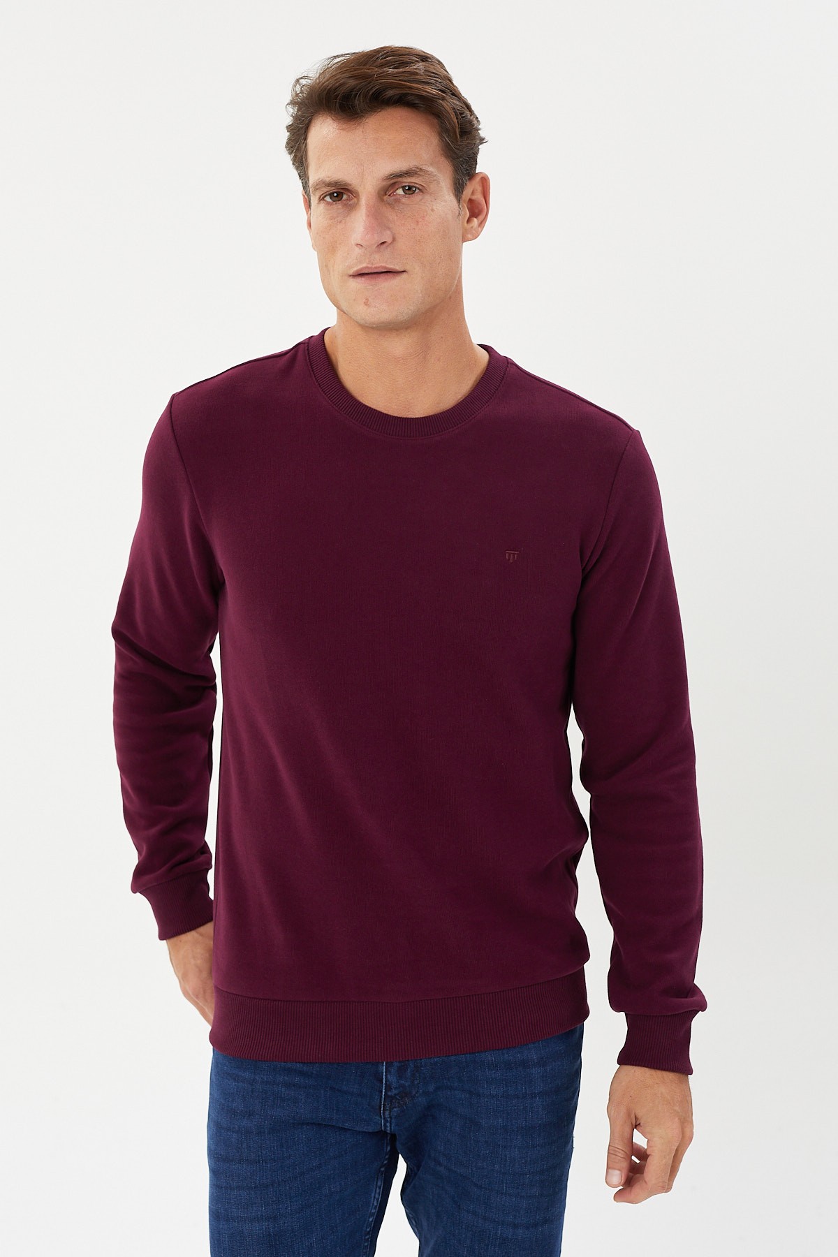 Tony Classics Kadife Selanik Bisiklet Yaka Sweatshirt- KS- 1402