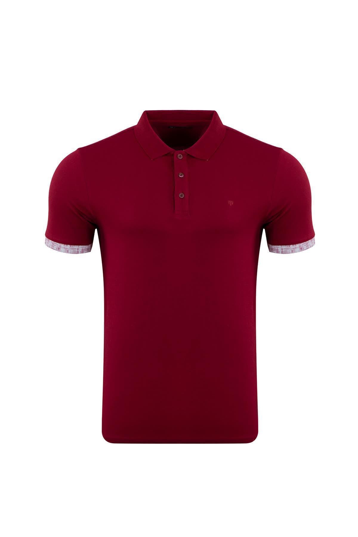 Büyük Beden Regular Fit Baskılı Dokulu Polo T-Shirt