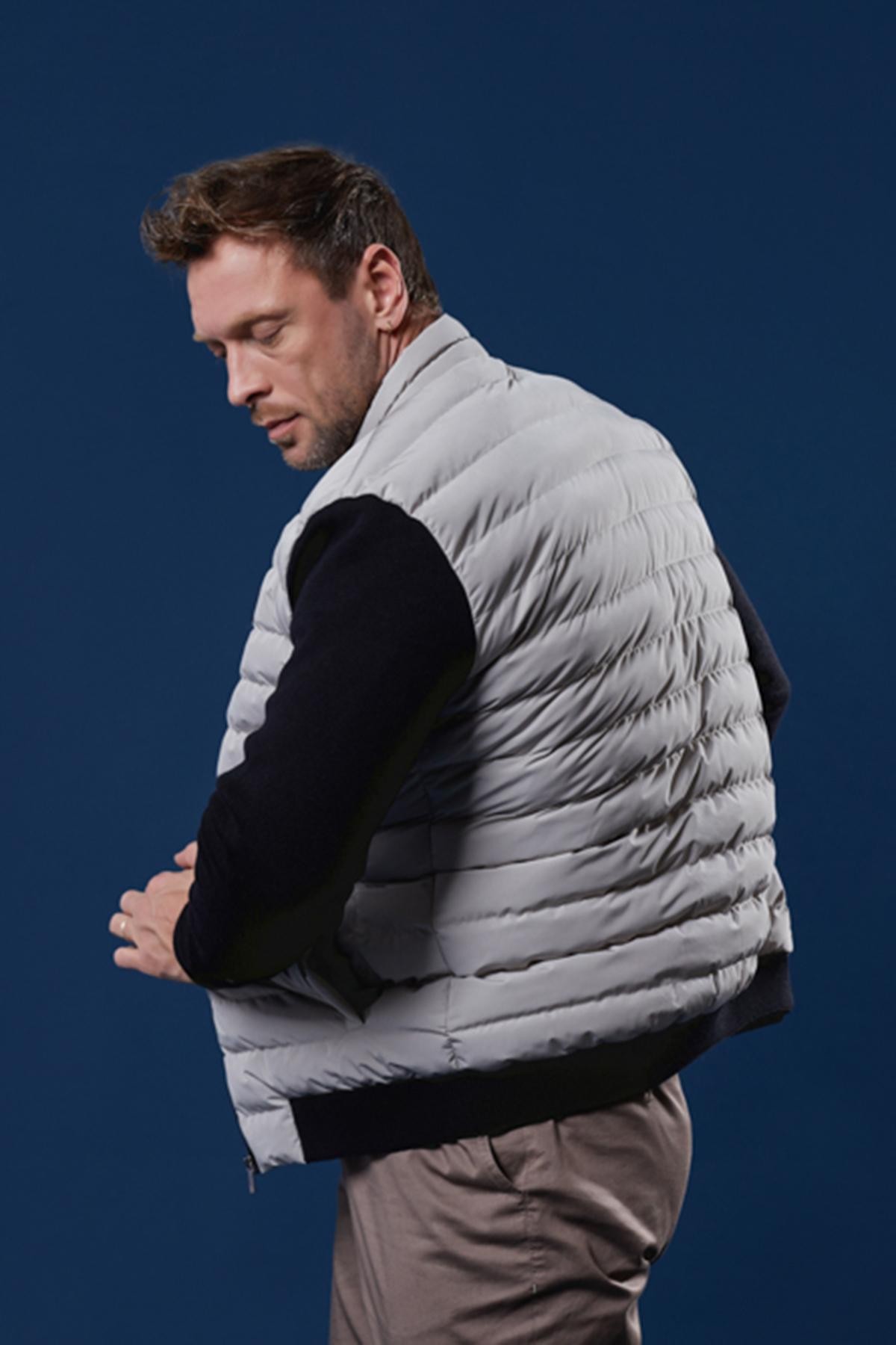 Classics Pattern High Neck Cep Detailed Coat