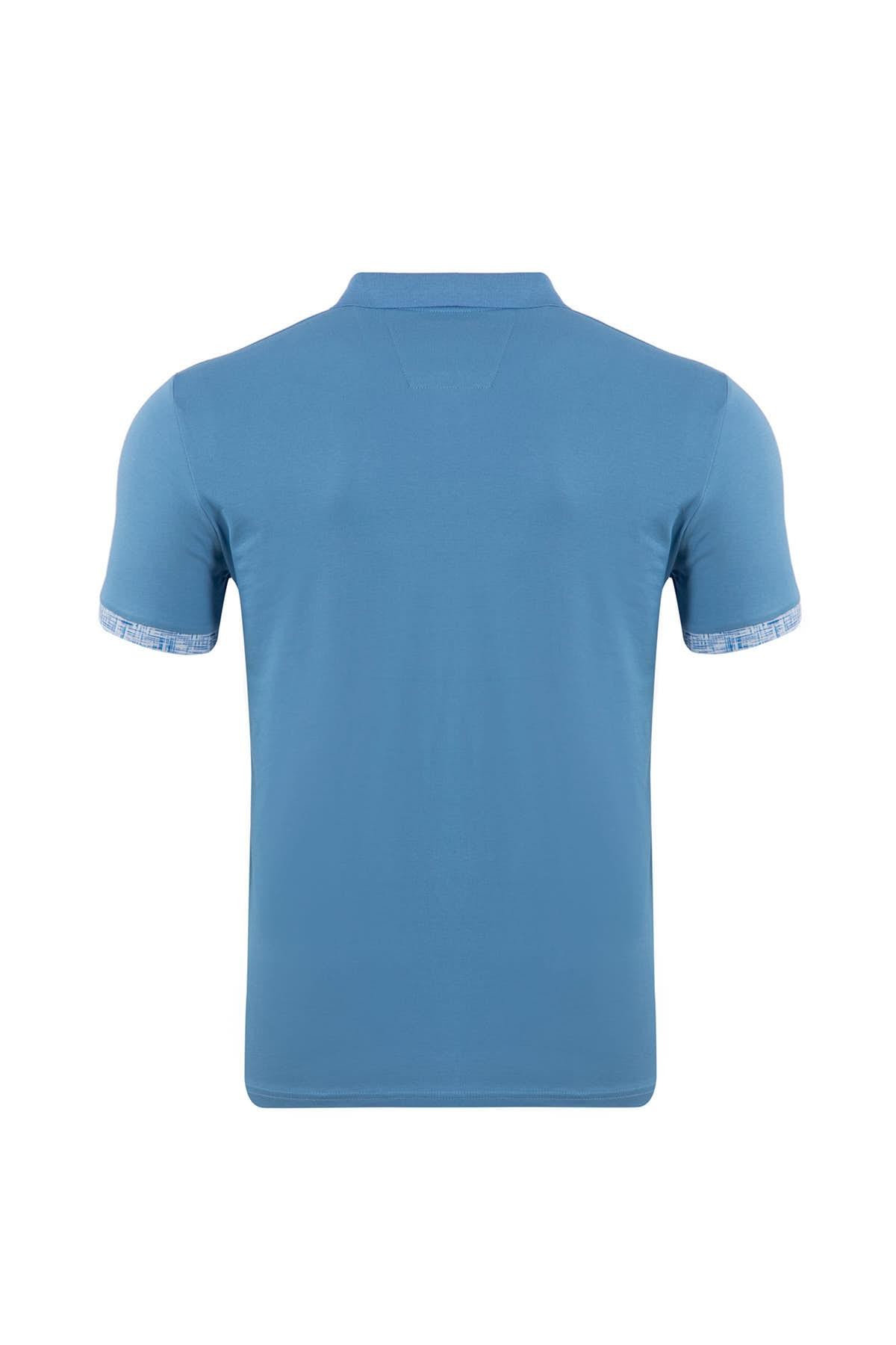 Büyük Beden Regular Fit Baskılı Dokulu Polo T-Shirt