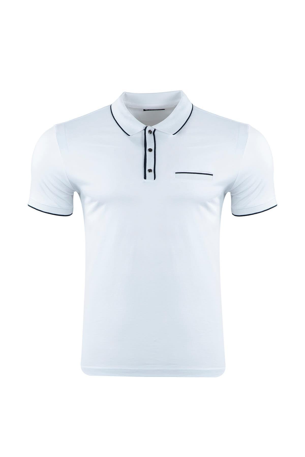 Büyük Beden Regular Fit Cepli Dokulu Polo T-Shirt