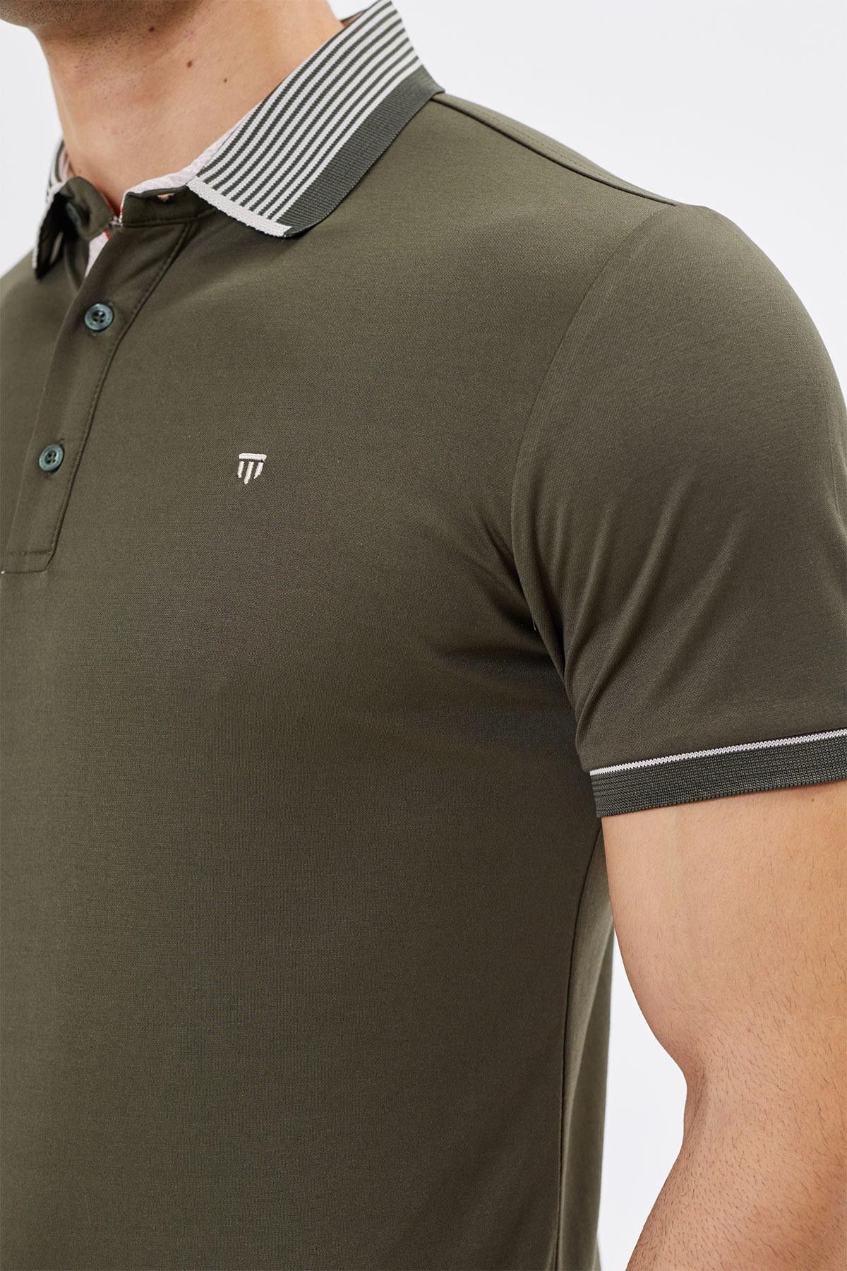 Polo Yaka Regular Fit Yaka Detaylı Erkek T-Shirt