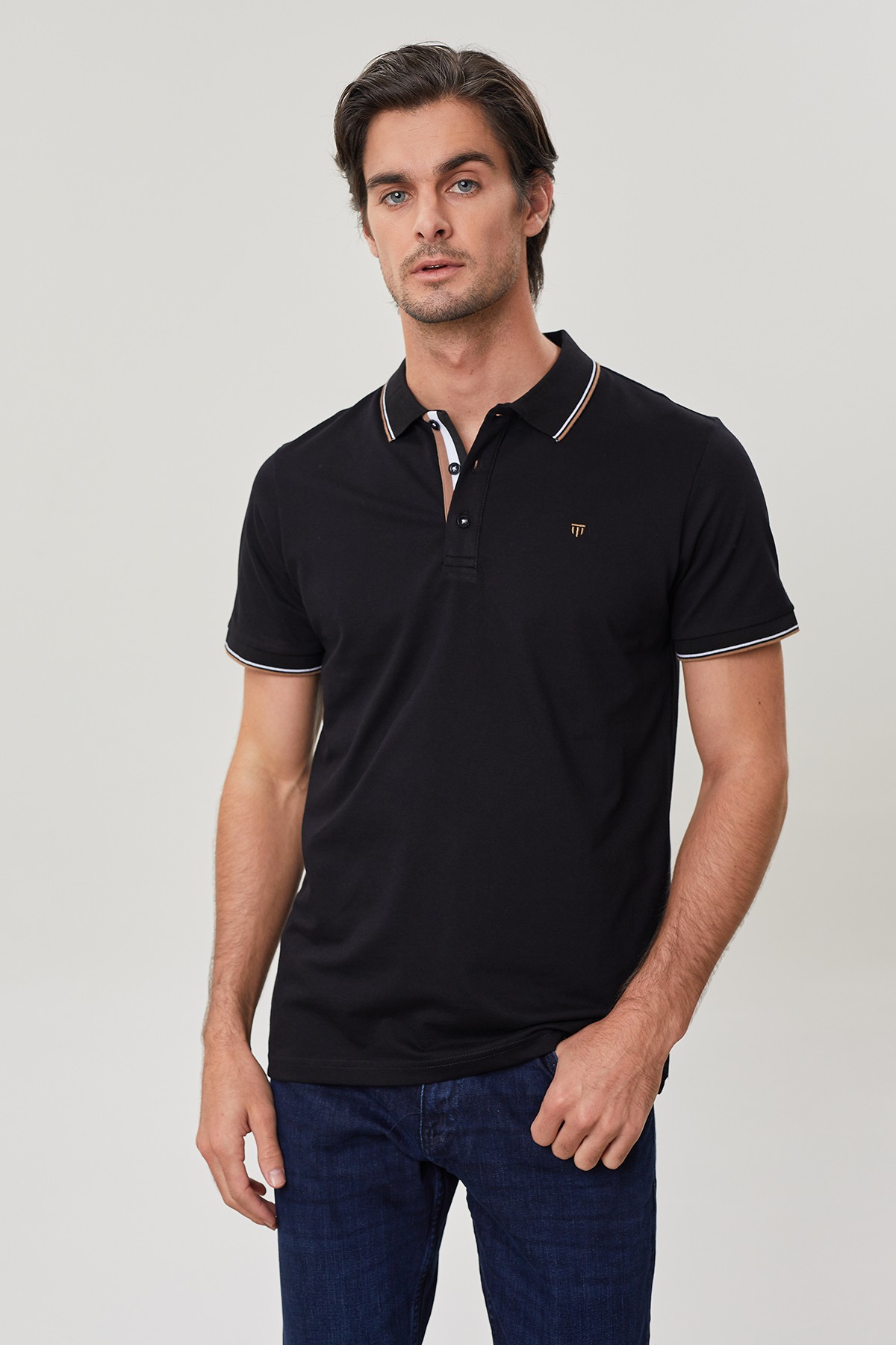 Regular Fit Polo Yaka Detaylı Erkek T-Shirt