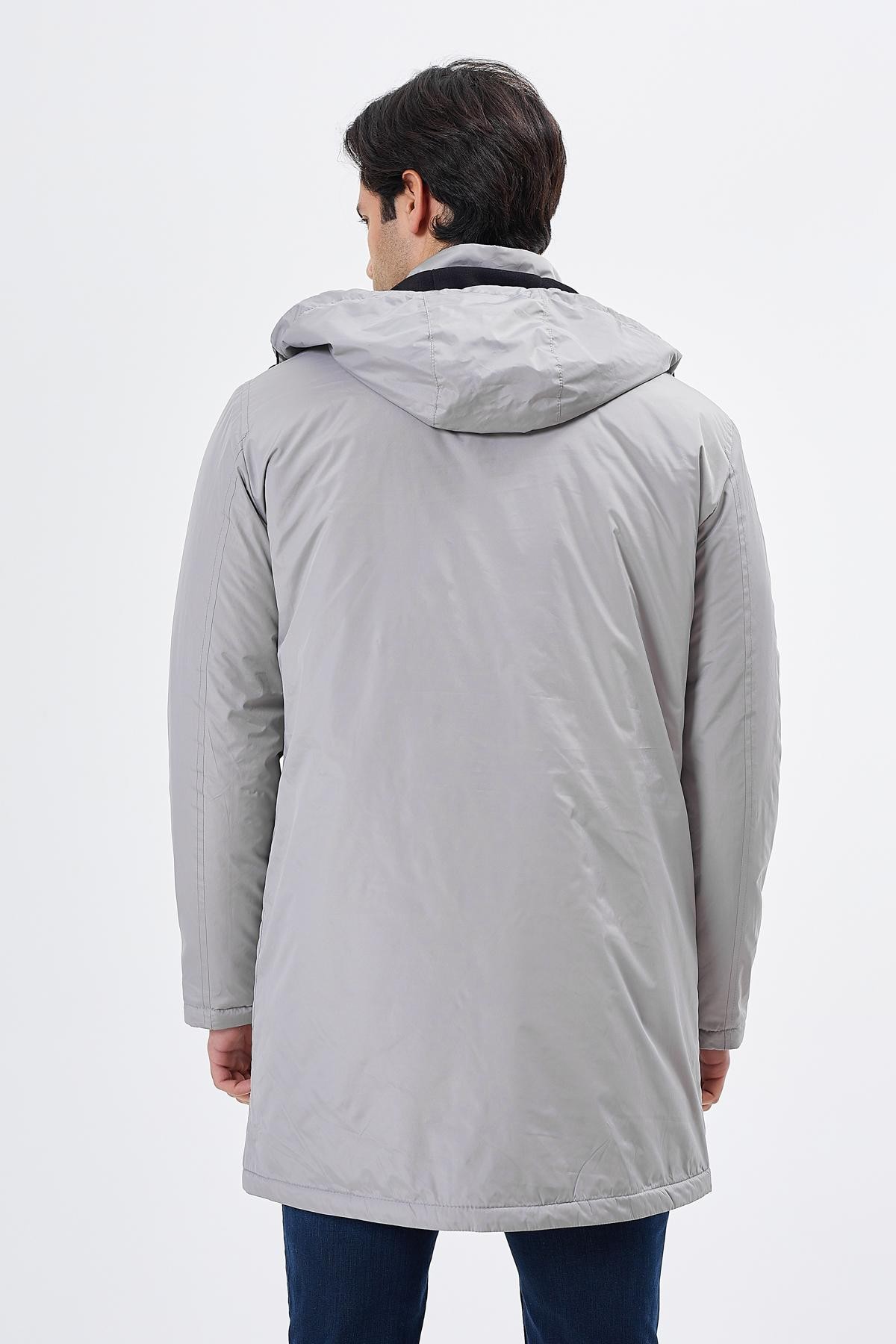 Classics Pattern with Pockets Detailed Hooded Coat